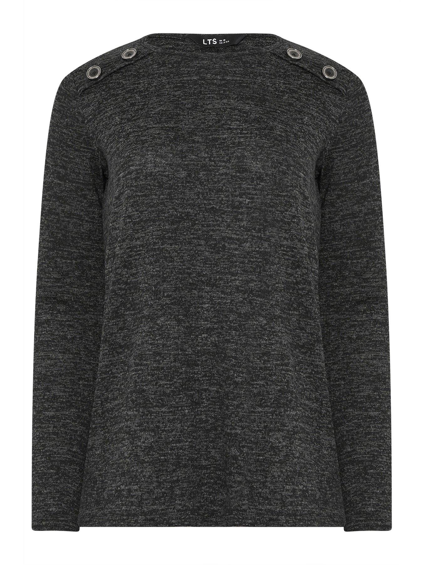 Image 5 of 5 of Long Tall Sally Marl Button Detail Top - Grey