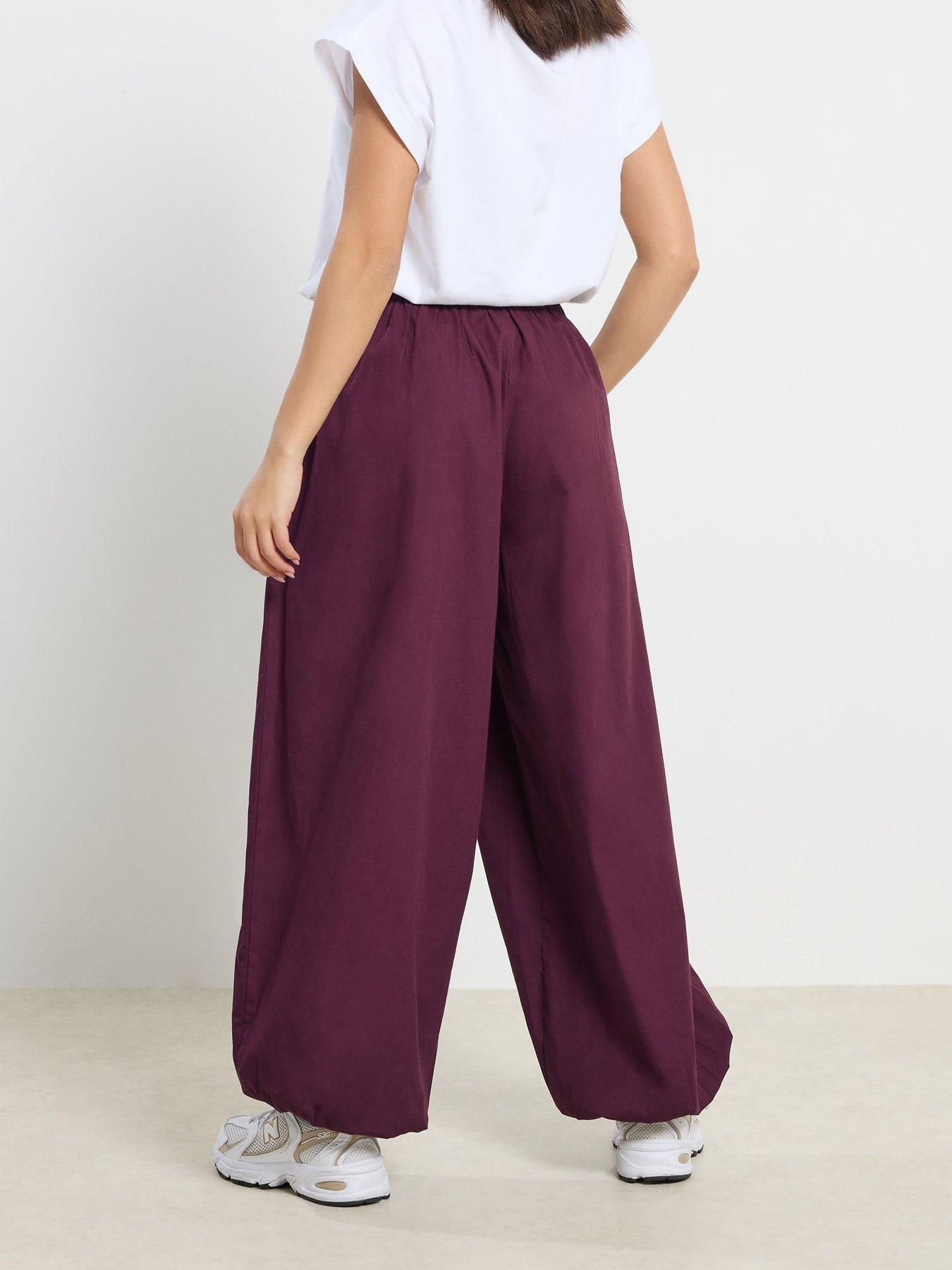 Image 2 of 4 of PixieGirl Petite Poplin Cuffed Balloon Trousers