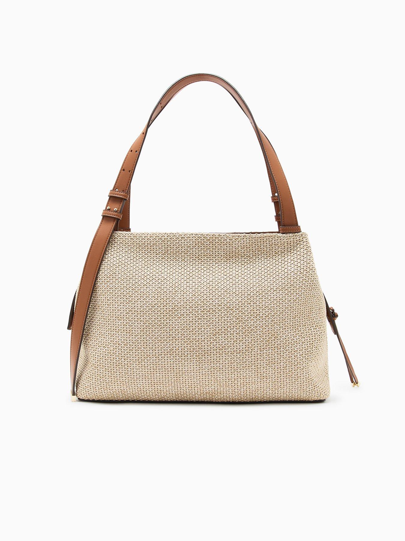 back image of armani-exchange-alice-raffia-shopping-m-beige