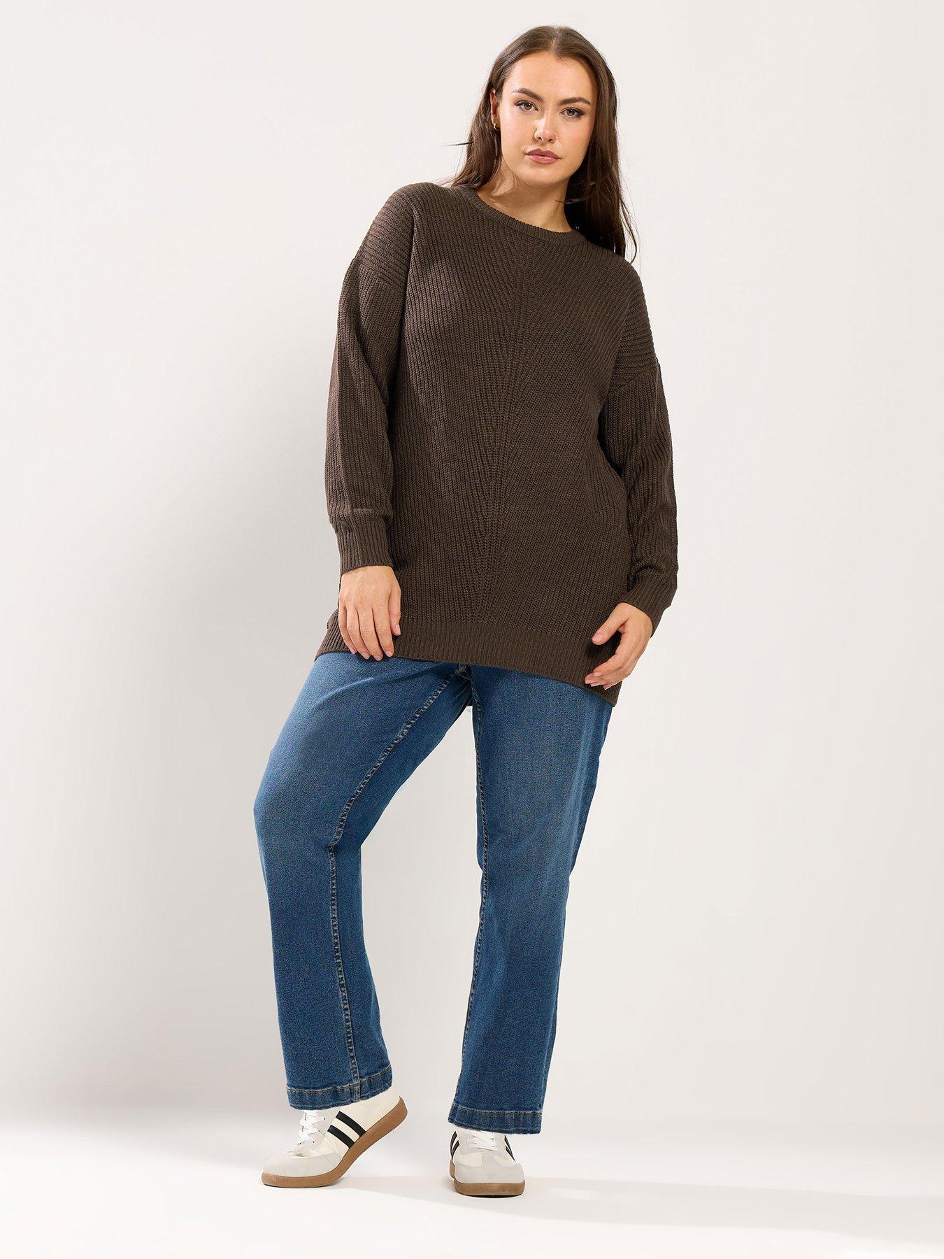  image of yours-curve-essential-jumper-brown