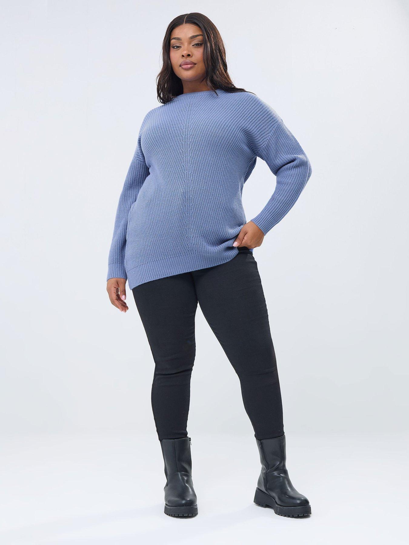Image 3 of 5 of Yours Curve Essential Jumper - Blue