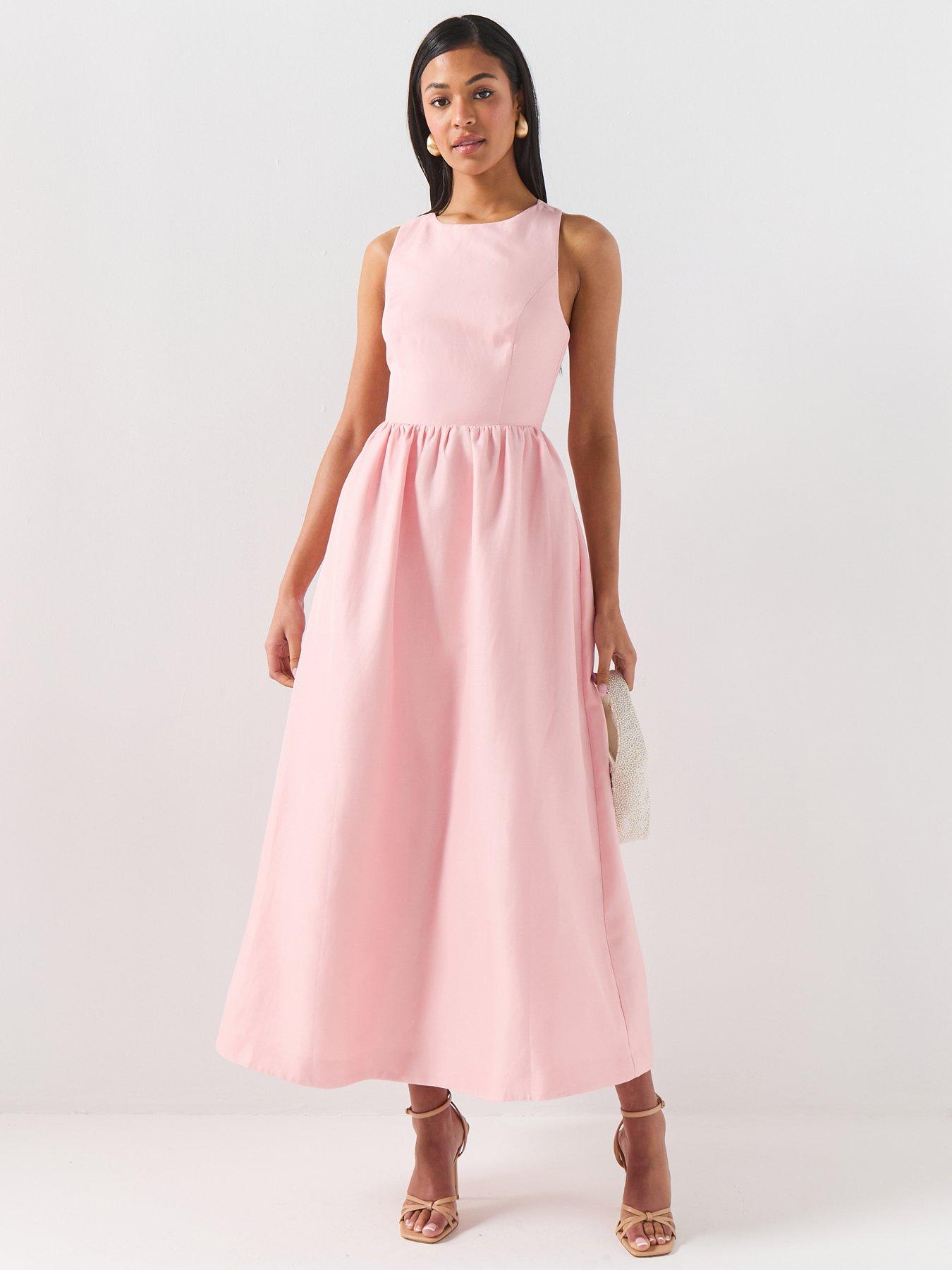 Forever New Ottilie Cross Back Detail Midi Dress - Pink