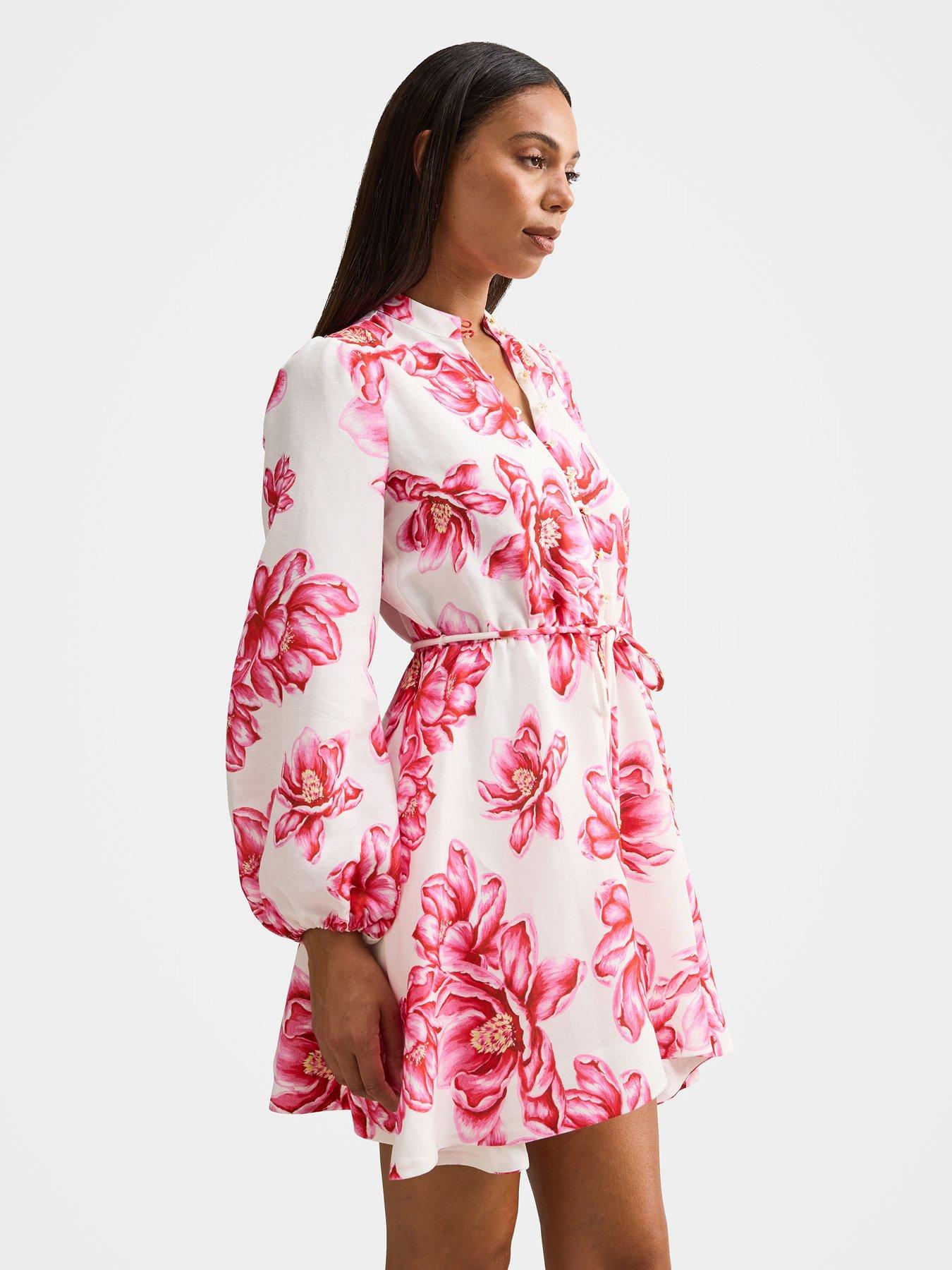 Forever New Annalise Fluted Mini Dress - Pink