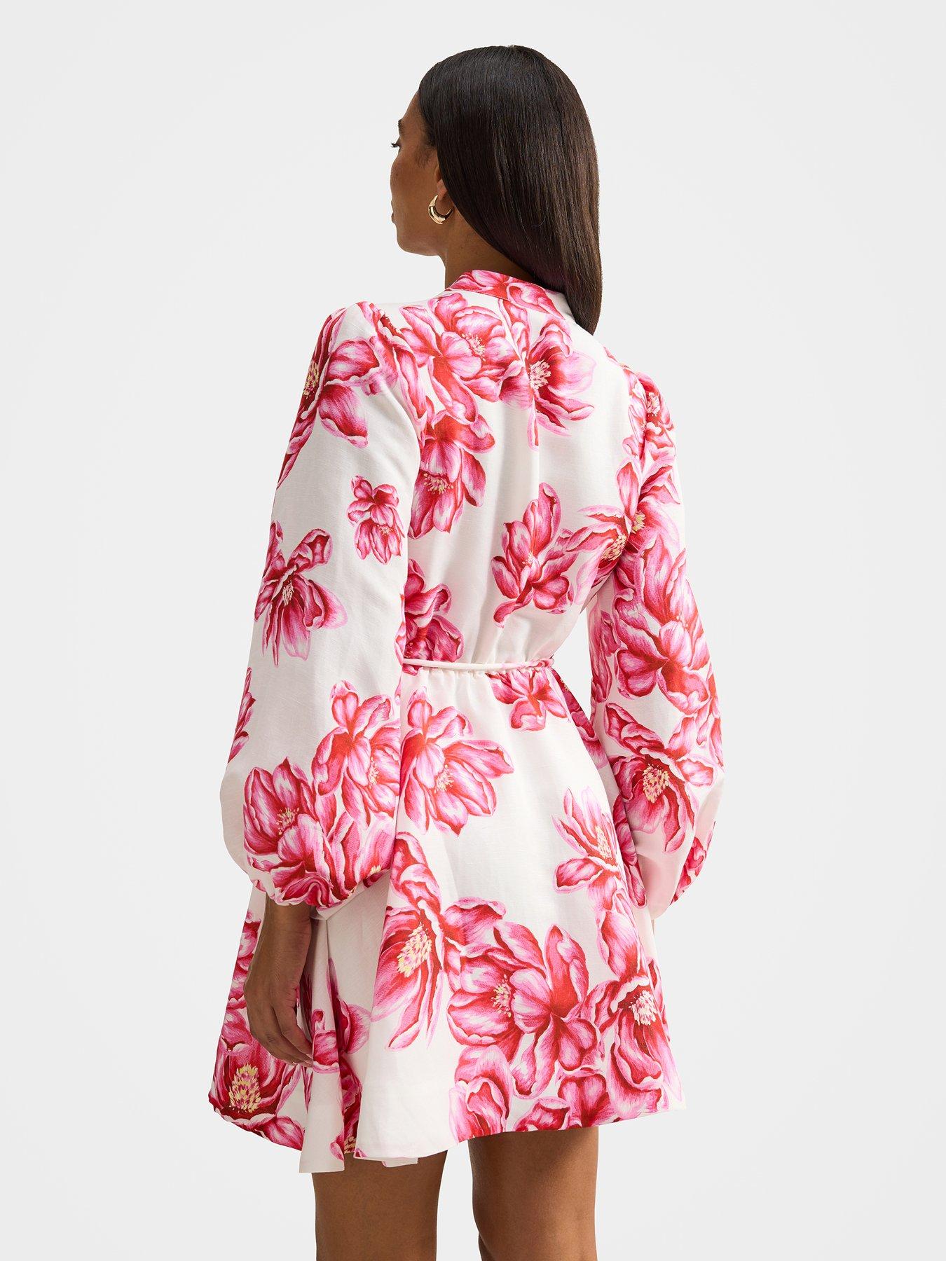 Image 2 of 4 of Forever New Annalise Fluted Mini Dress - Pink