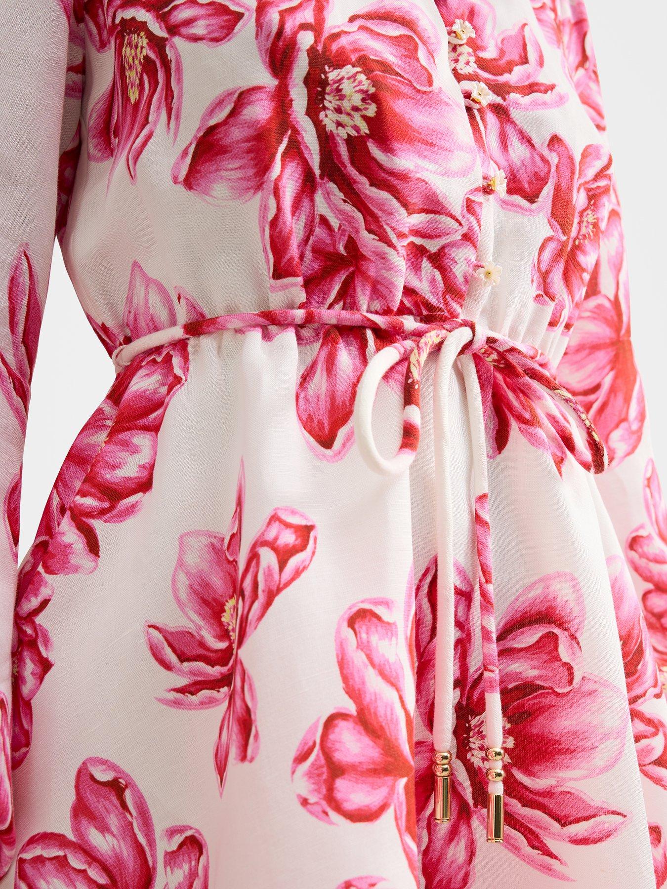 Image 4 of 4 of Forever New Annalise Fluted Mini Dress - Pink