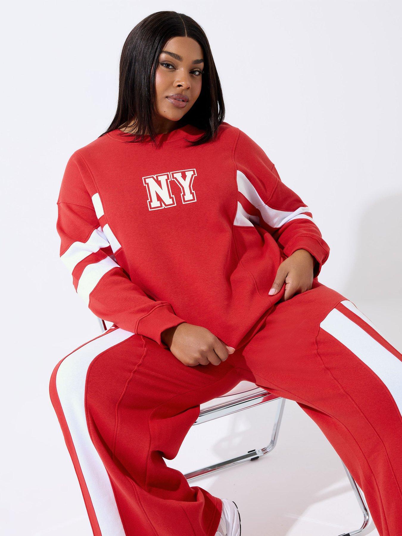Image 1 of 5 of Yours Curve Ny Stripe Sweatshirt