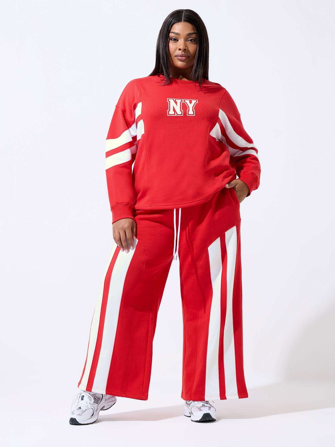 Image 3 of 5 of Yours Curve Ny Stripe Sweatshirt