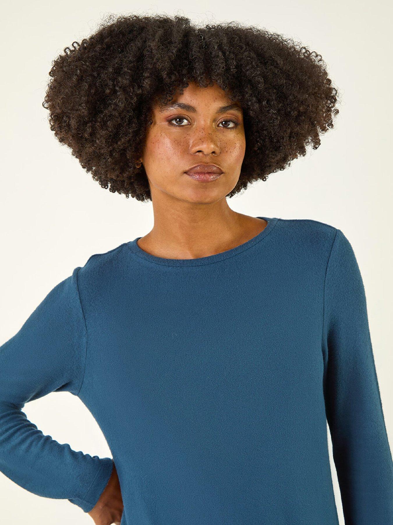 Image 4 of 5 of Roman Soft Touch Side Ruffle Top - Teal