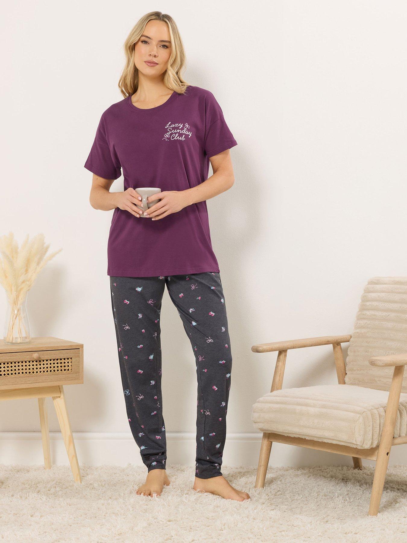 Long Tall Sally Tall 'lazy Sunday' Short Sleeve Cuffed Leg Pyjama Set