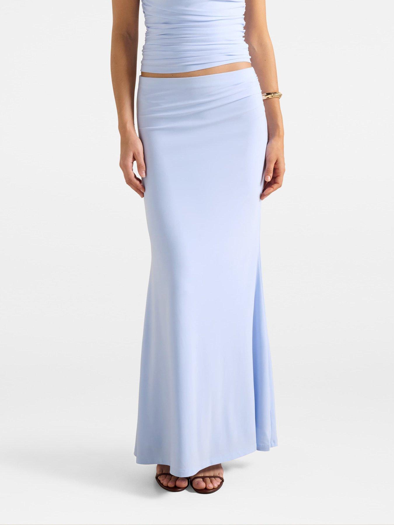 Forever New Mimi Flute Maxi Co-ord Skirt - Blue