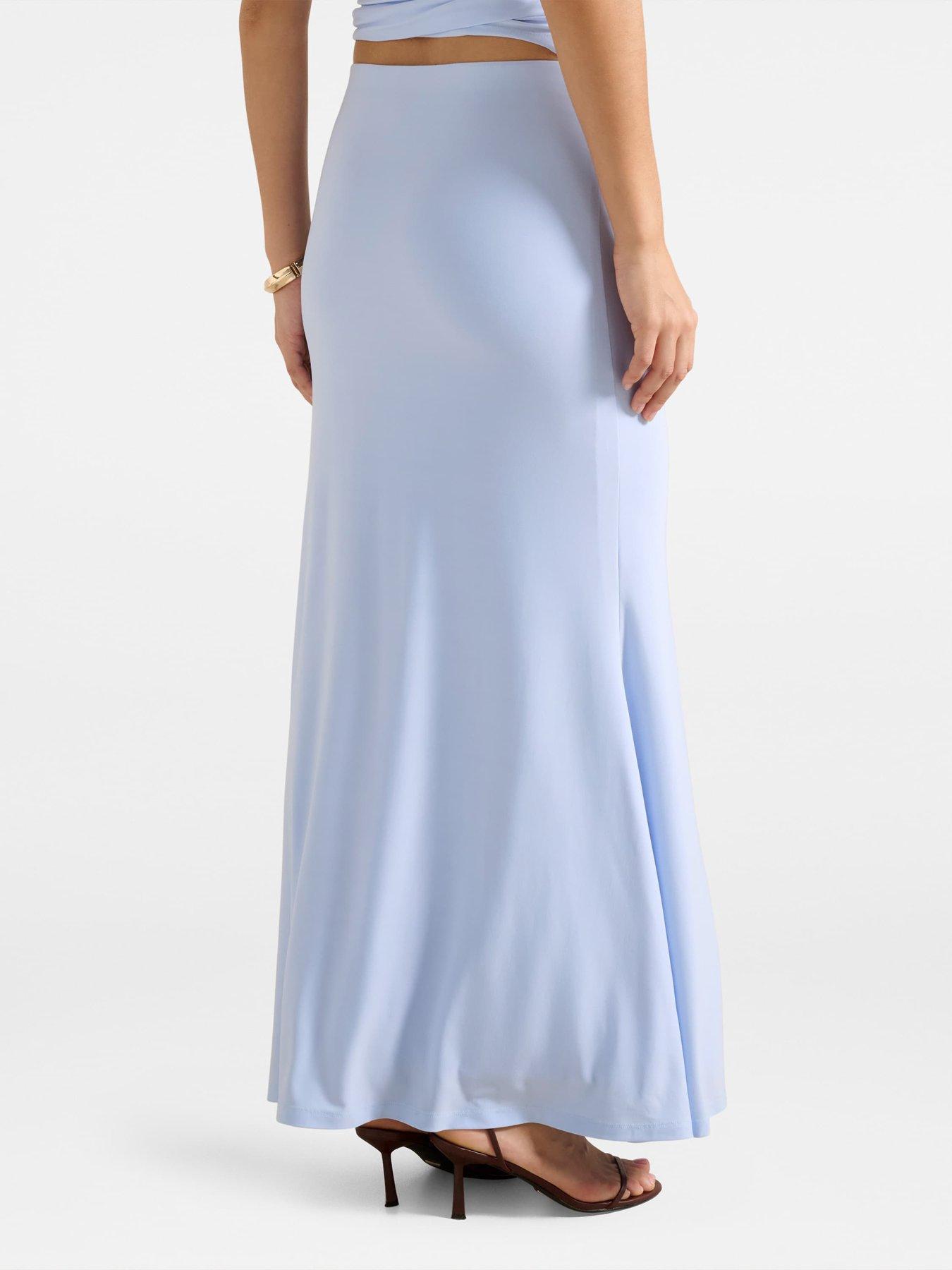 Image 2 of 5 of Forever New Mimi Flute Maxi Skirt - Blue