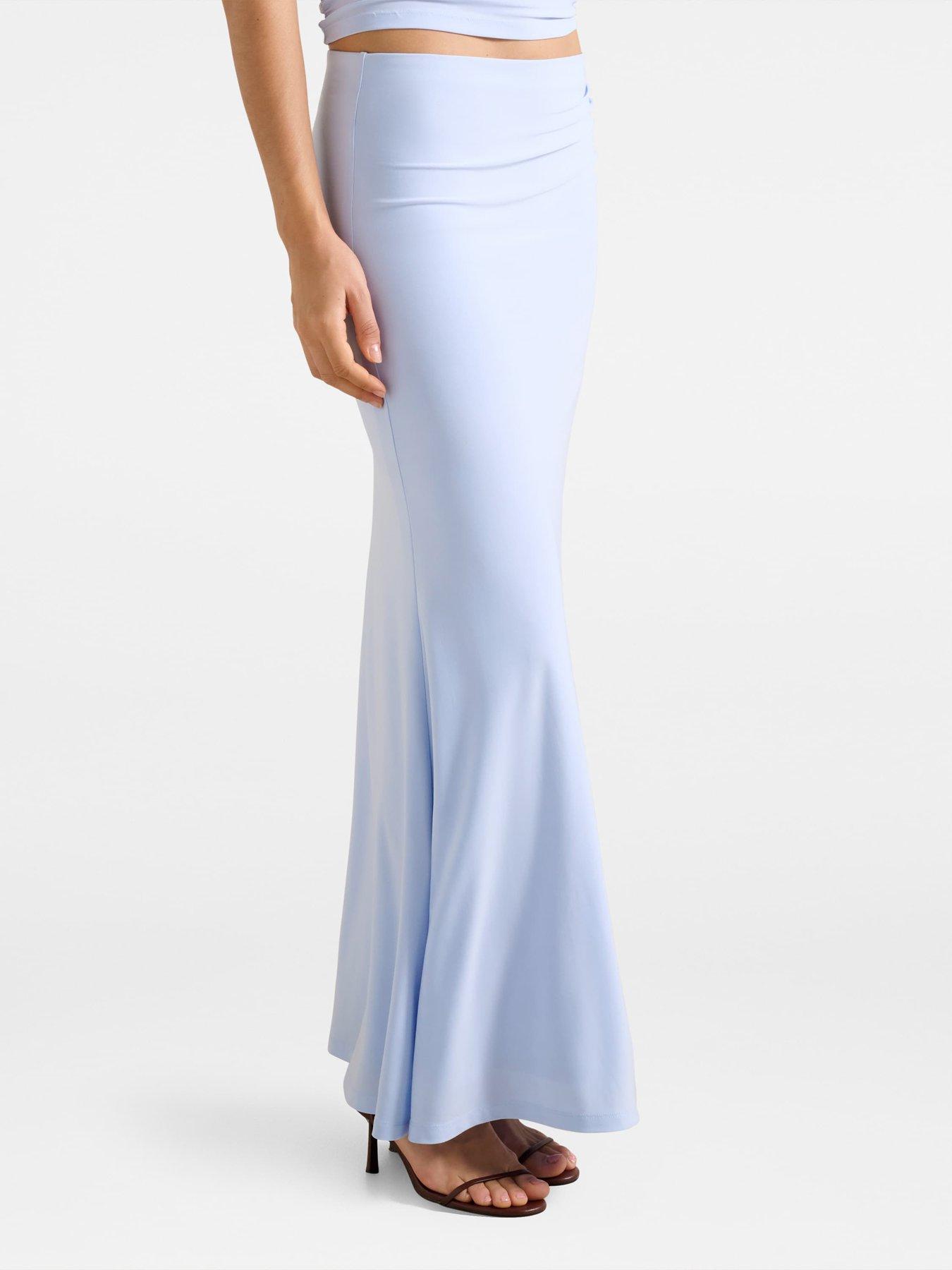 Image 5 of 5 of Forever New Mimi Flute Maxi Skirt - Blue