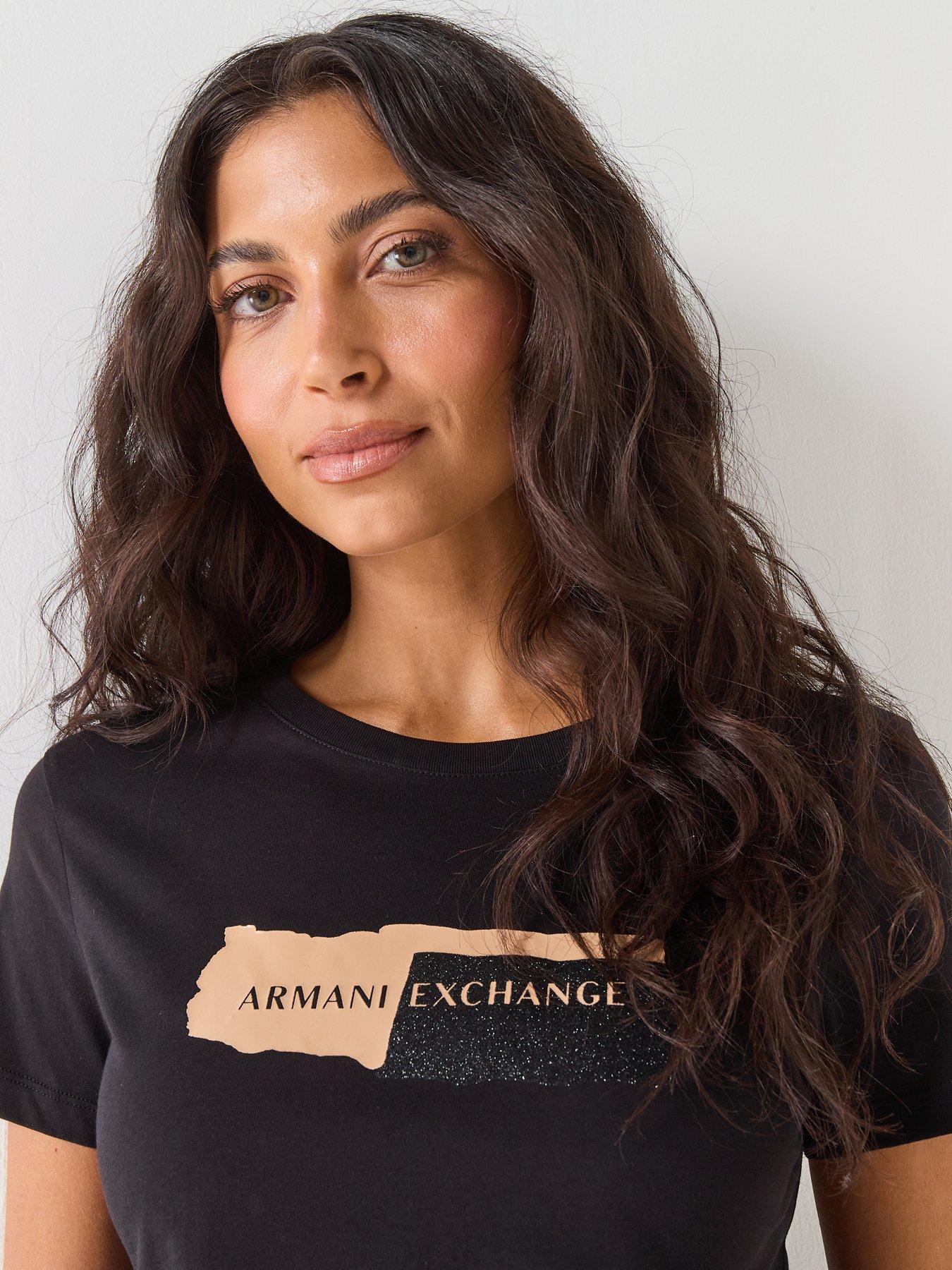  image of armani-exchange-logo-t-shirt-black