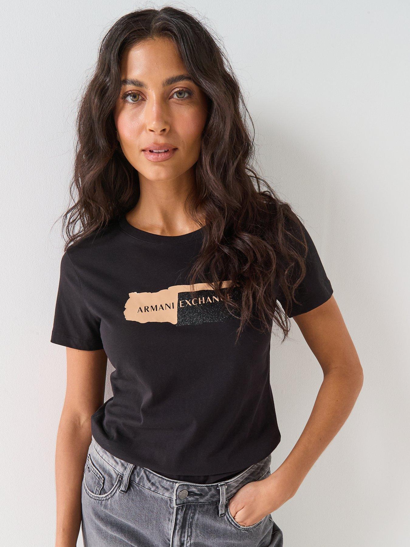  image of armani-exchange-logo-t-shirt-black