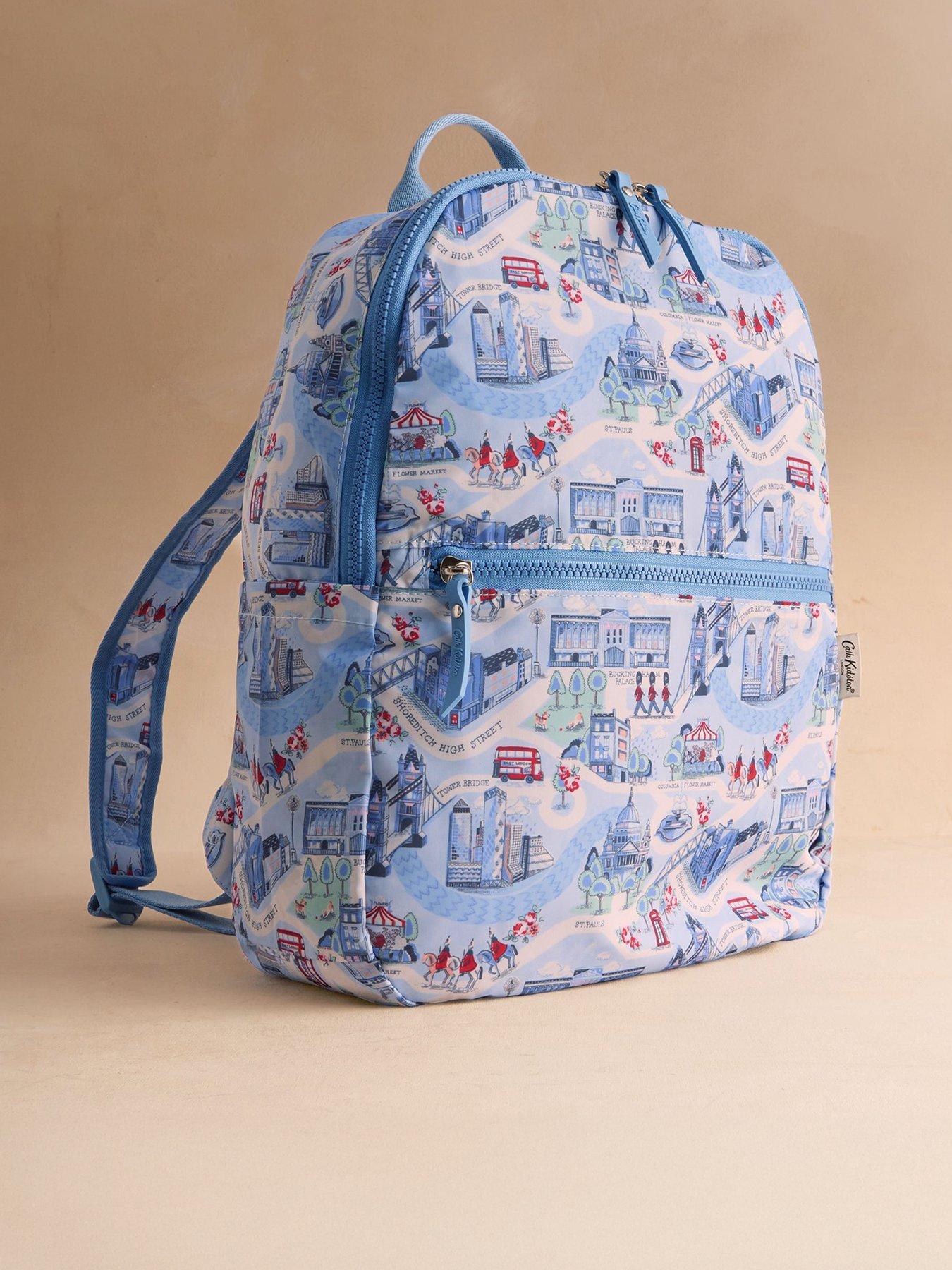 Cath Kidston Foldaway Backpack London Town Print - Blue