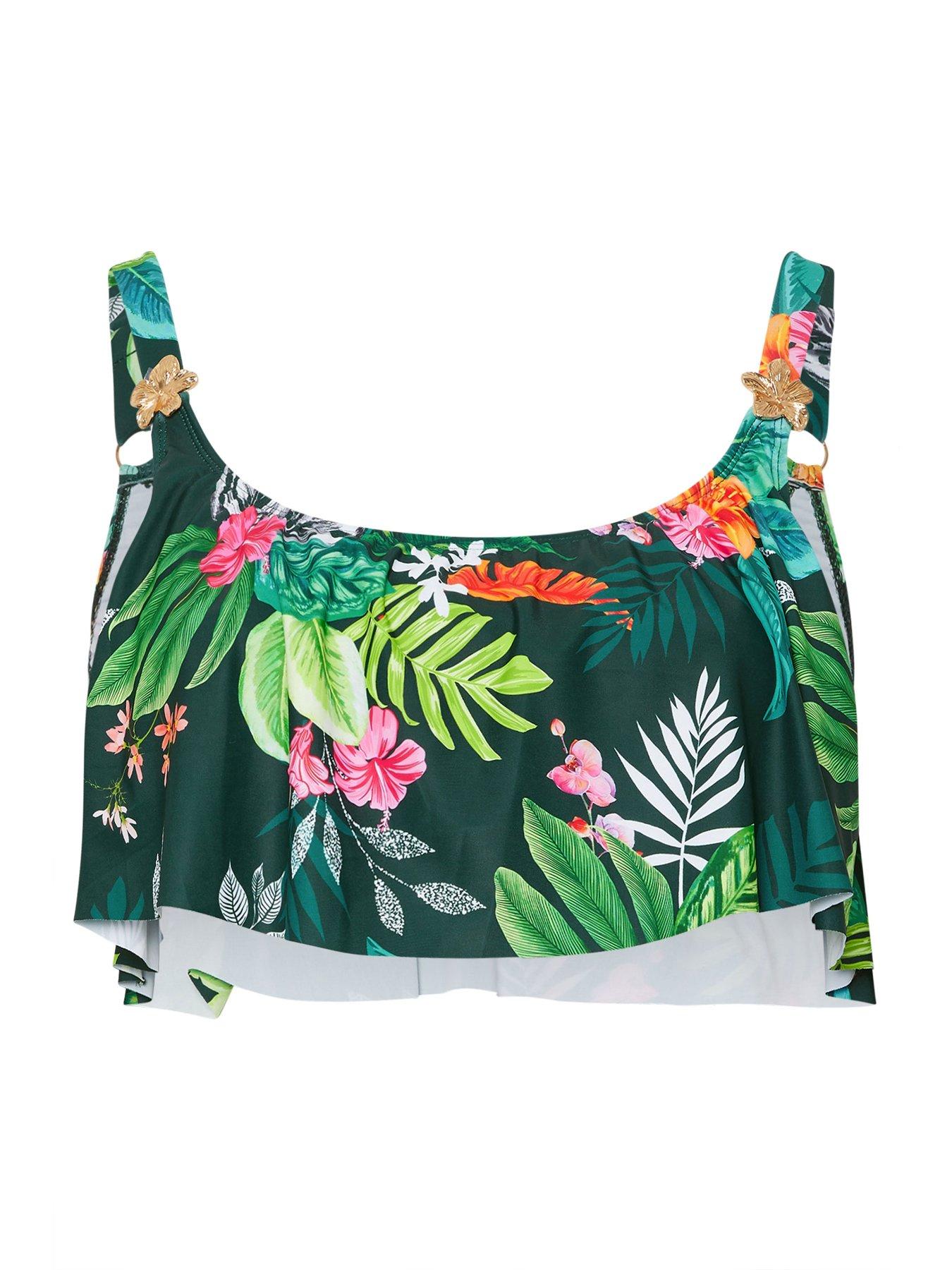  image of yours-curve-multi-tropic-frill-bikini-top
