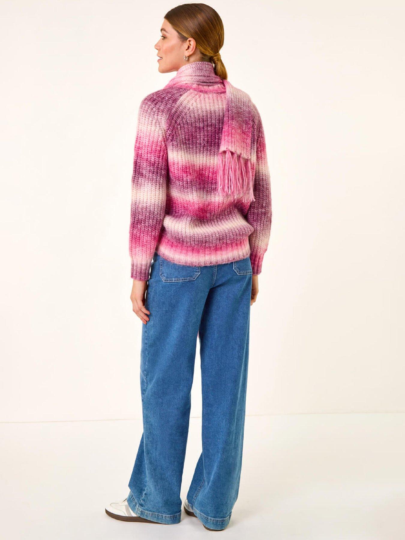 Image 2 of 5 of Roman Ombre Knit Scarf &amp; Jumper - Pink
