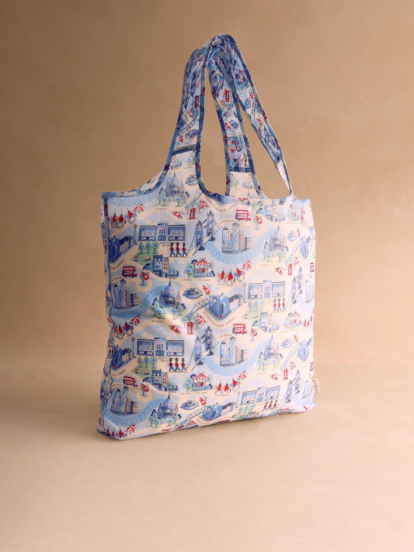 Cath Kidston Foldaway Shopper London Town Print - Blue