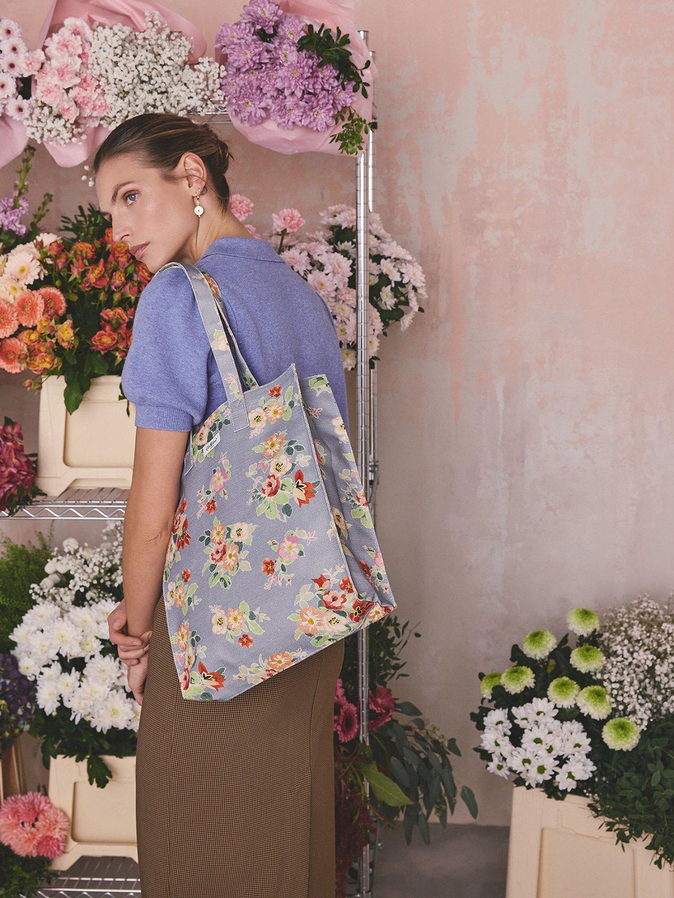Cath Kidston Large Bookbag Archive Bunches Print - Lilac