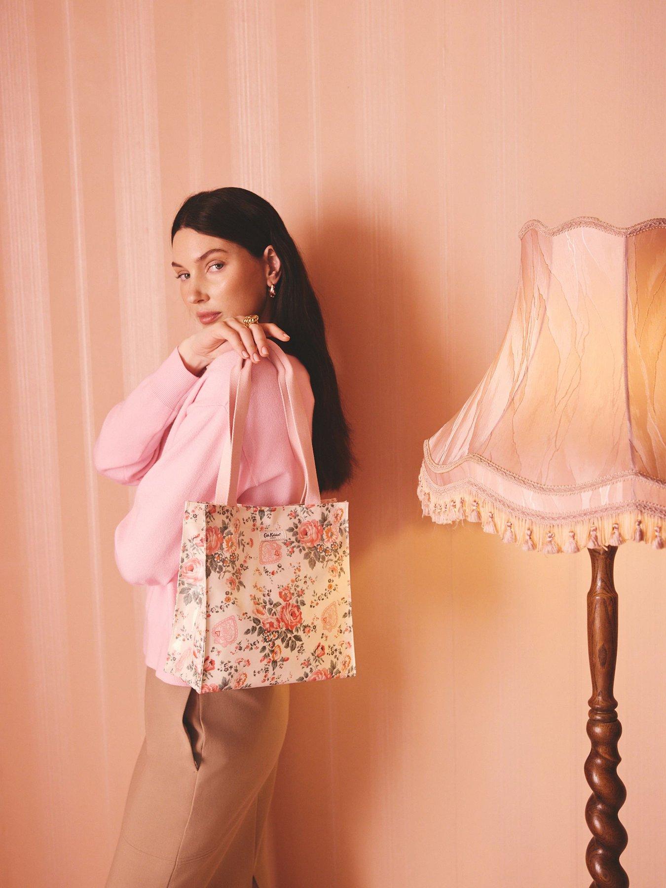 stillFront image of cath-kidston-medium-bookbag-hackney-rose-print-cream