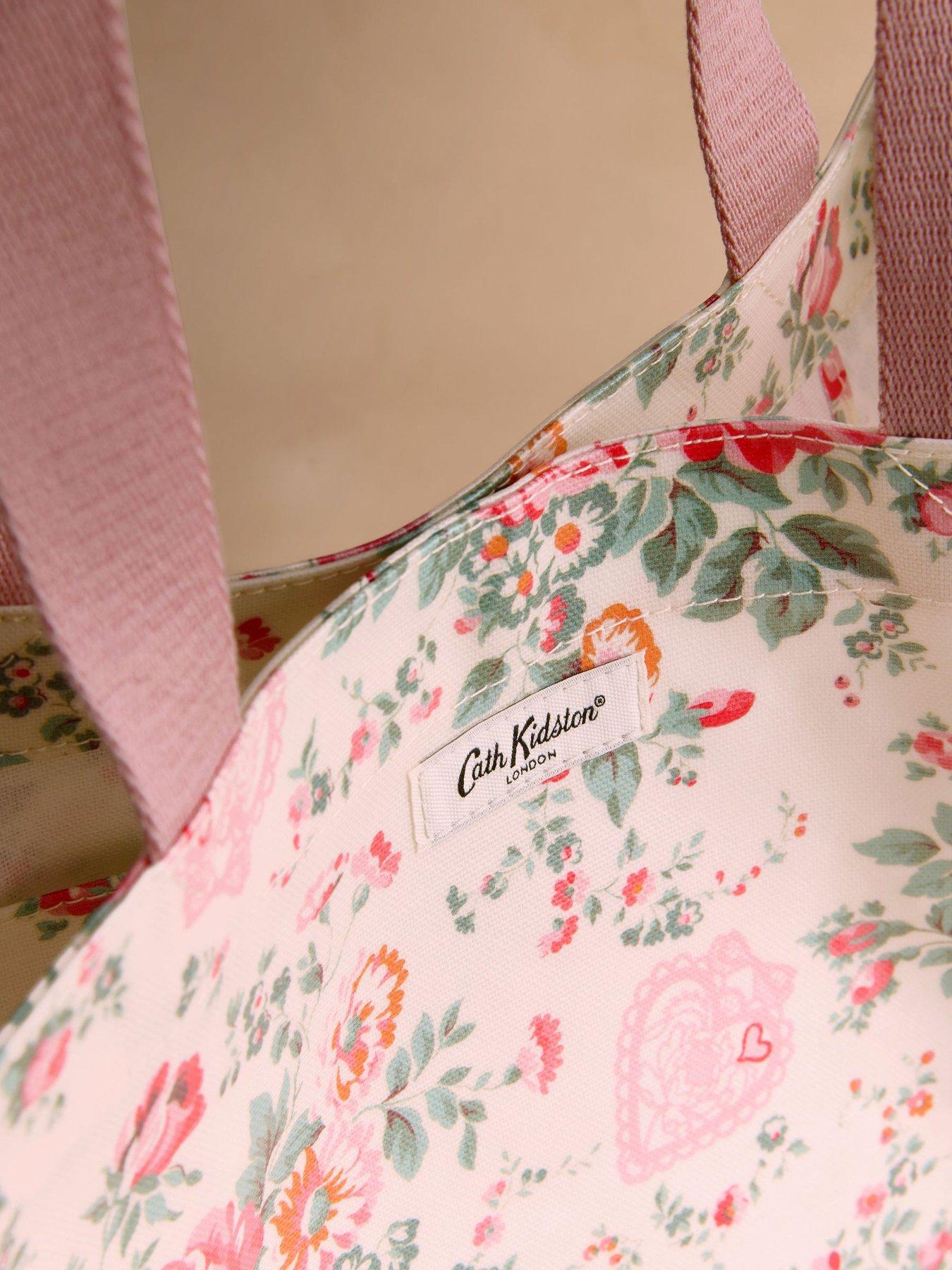  image of cath-kidston-medium-bookbag-hackney-rose-print-cream