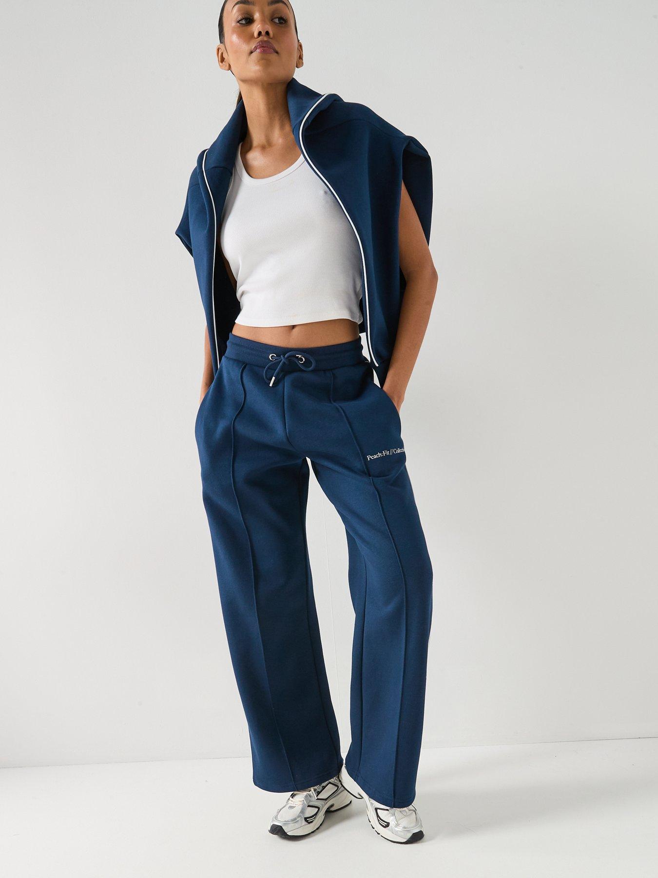  image of peach-fit-womens-cotton-poly-joggers-navy