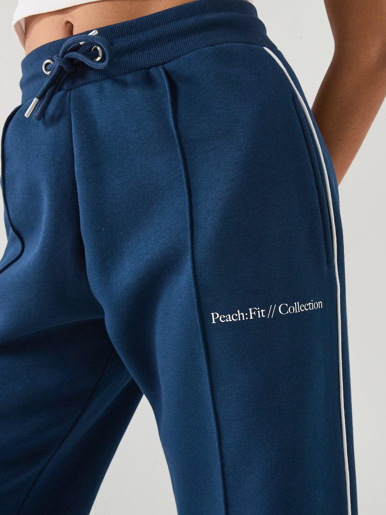  image of peach-fit-womens-cotton-poly-joggers-navy
