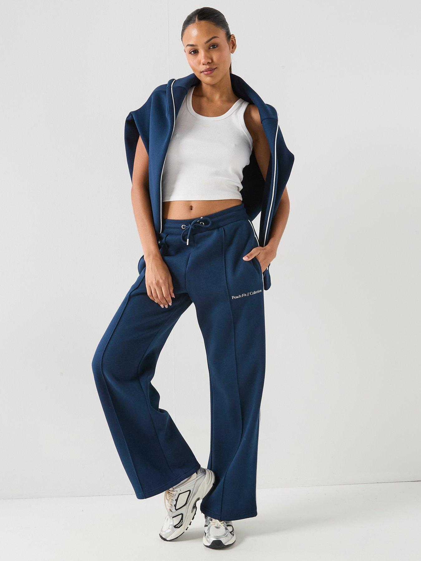  image of peach-fit-womens-cotton-poly-joggers-navy