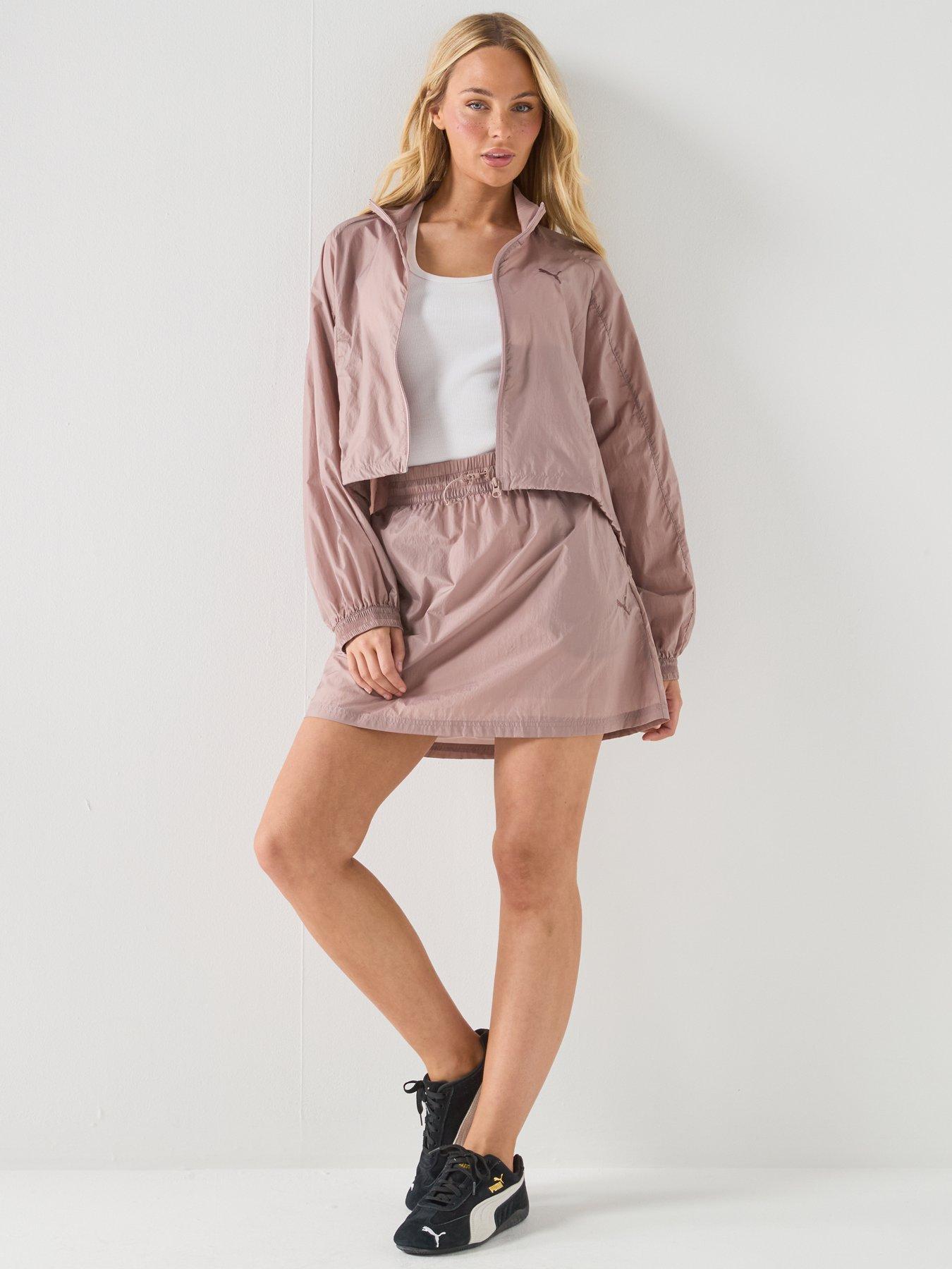 Image 3 of 4 of Puma Womens Her Relaxed Full-Zip Woven Jacket - Beige