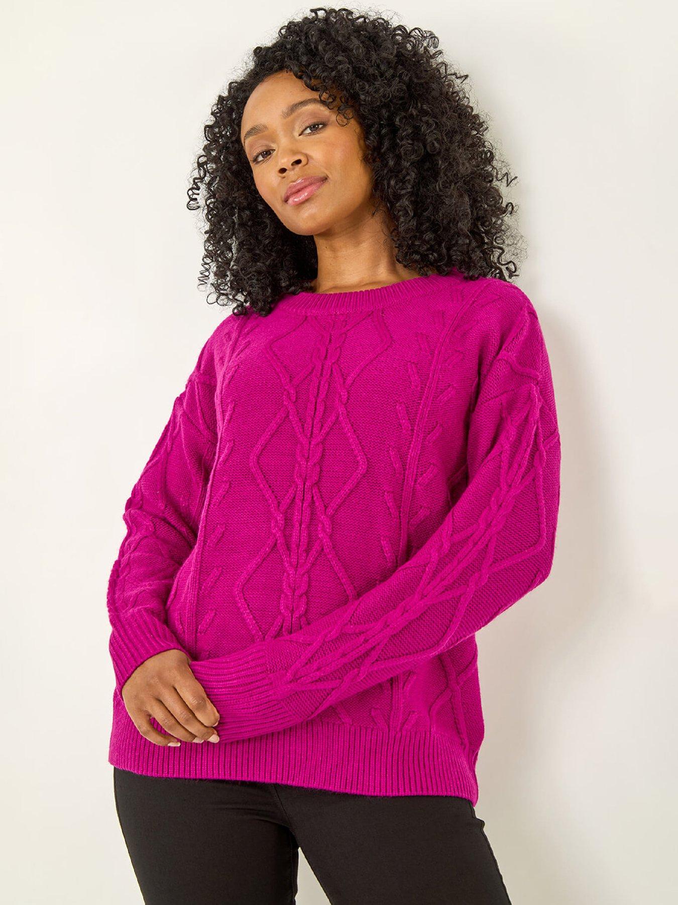 Roman Petite Cable Knit Jumper - Magenta