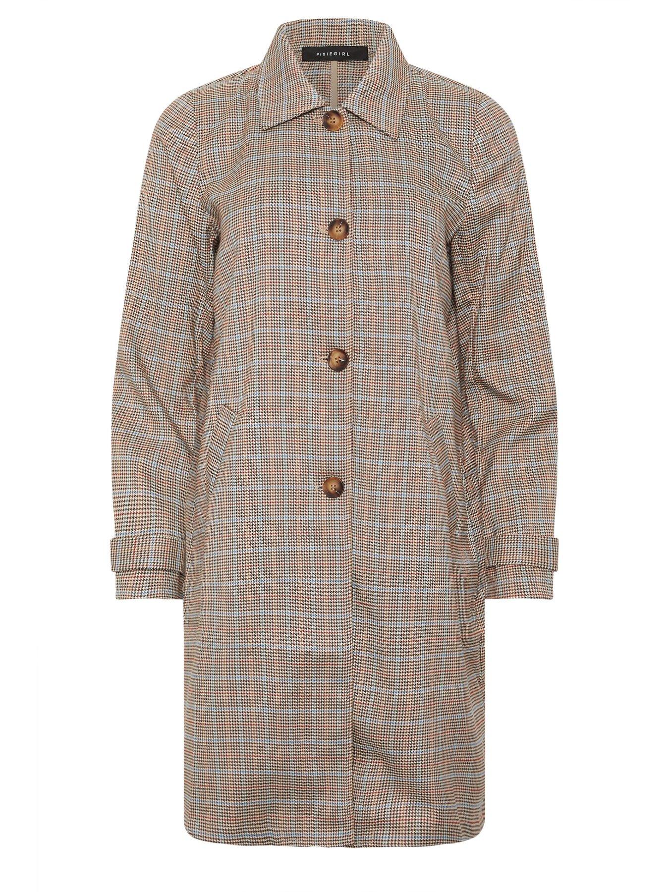 Image 5 of 5 of PixieGirl Petite Duster Check Car Coat