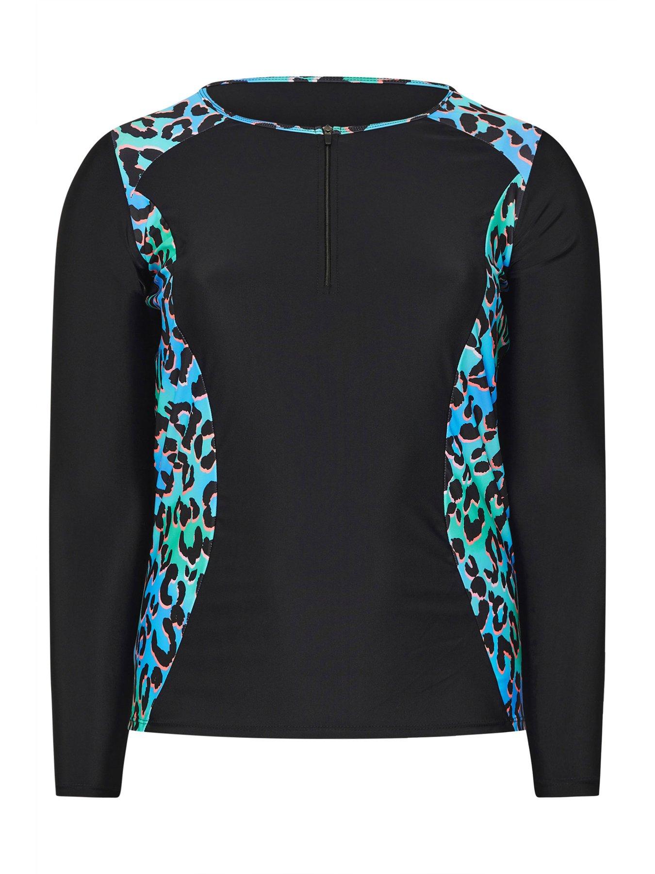 Image 5 of 6 of Yours Curve Leopard Ombre Rash Vest