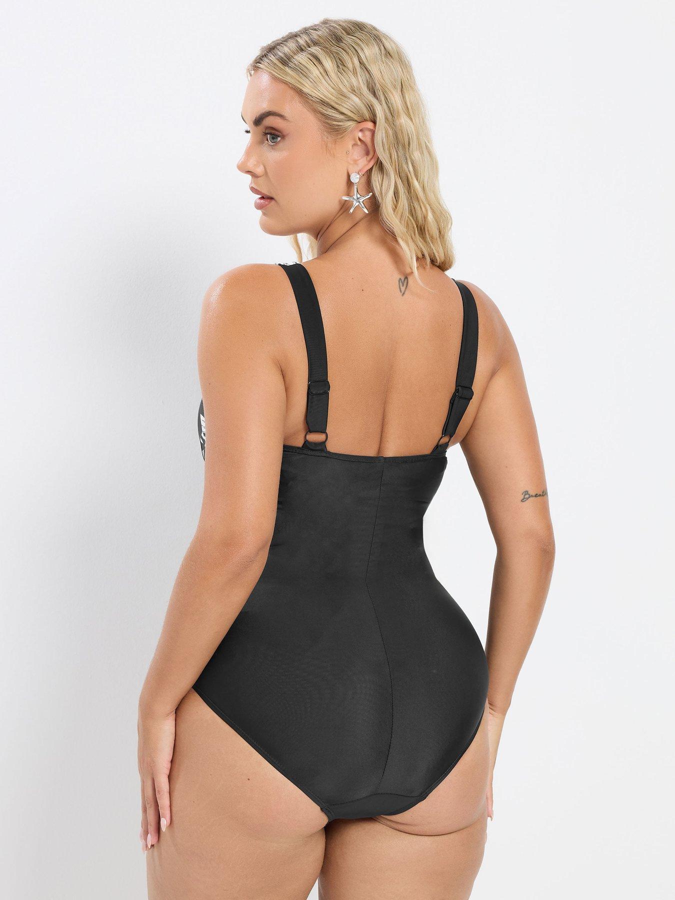 Image 2 of 6 of Yours Curve Geometric Active Swimsuit