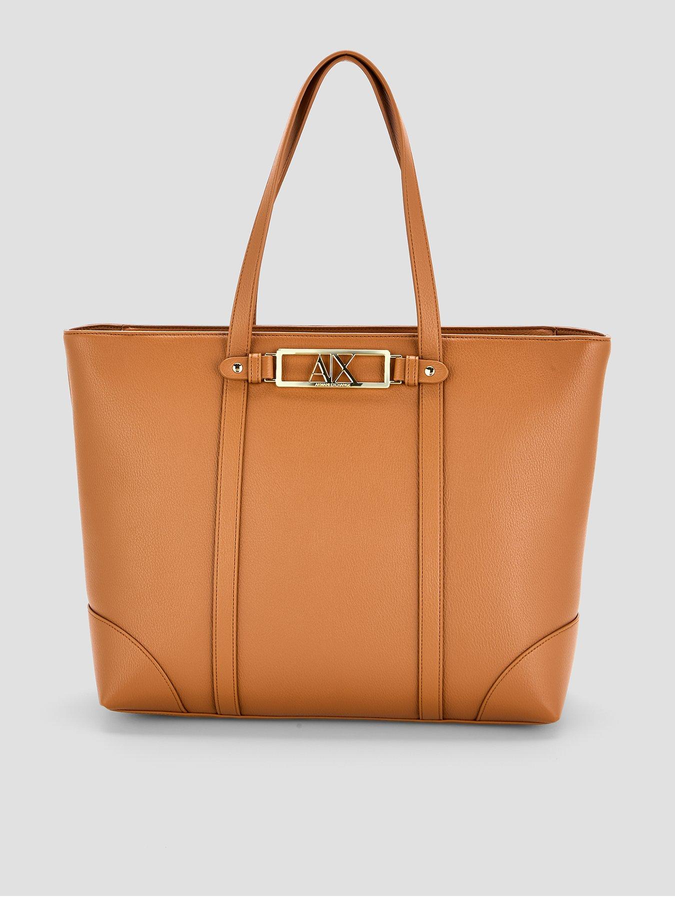 Image 1 of 6 of Armani Exchange Polly Shopping Bag - Brown