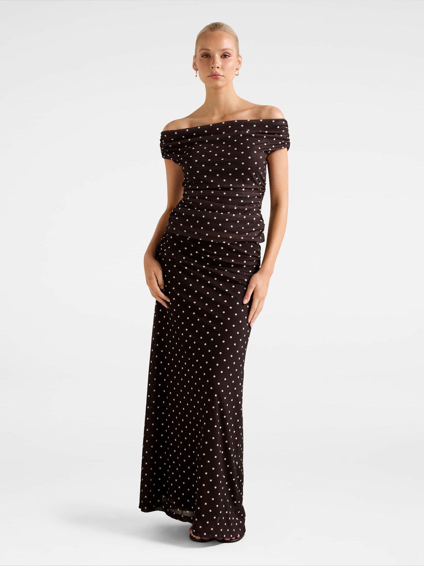 Image 1 of 5 of Forever New Mimi Off Shoulder Mesh Co-ord Top
