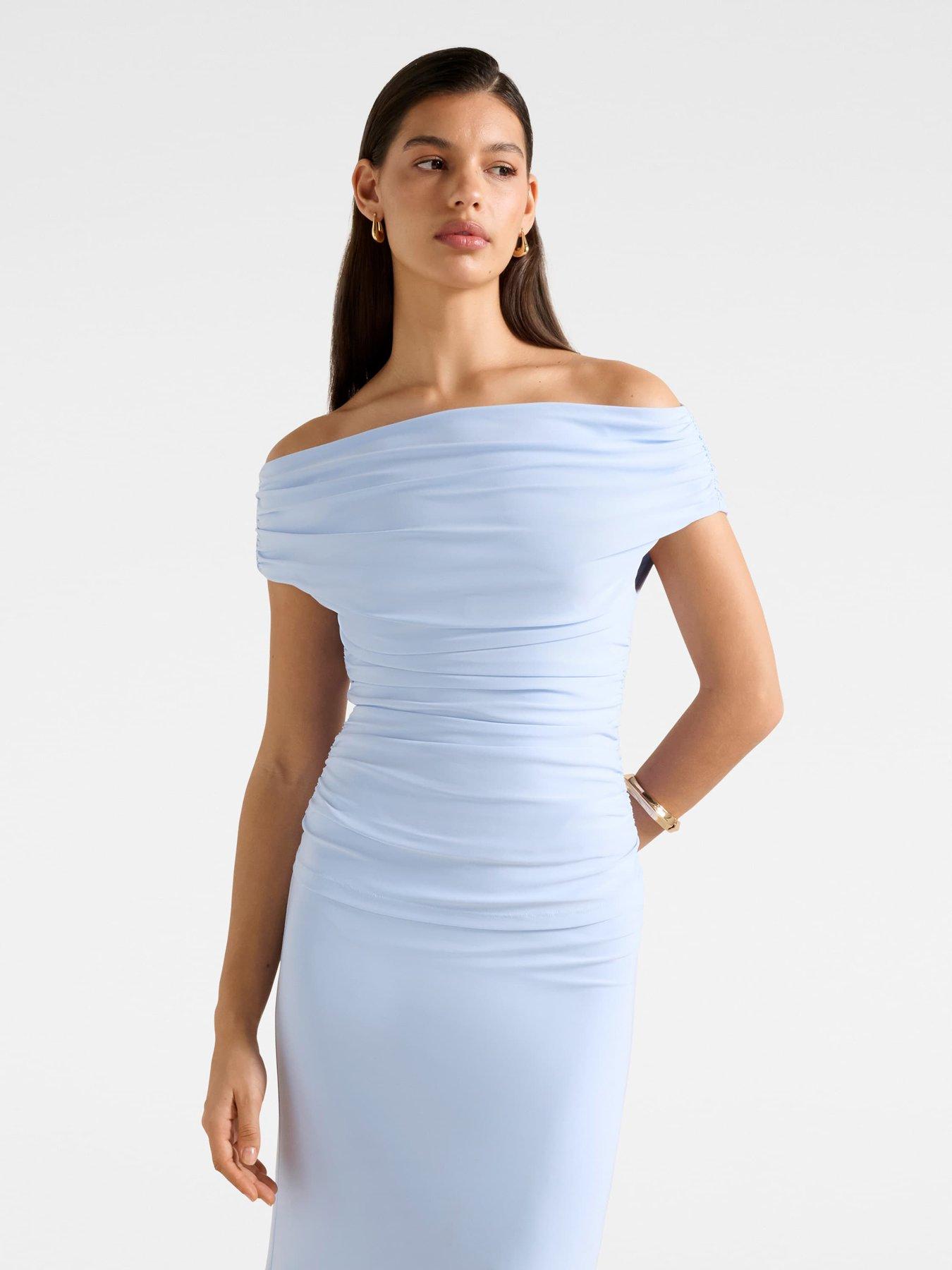Image 4 of 5 of Forever New Mimi Off Shoulder Top - Blue