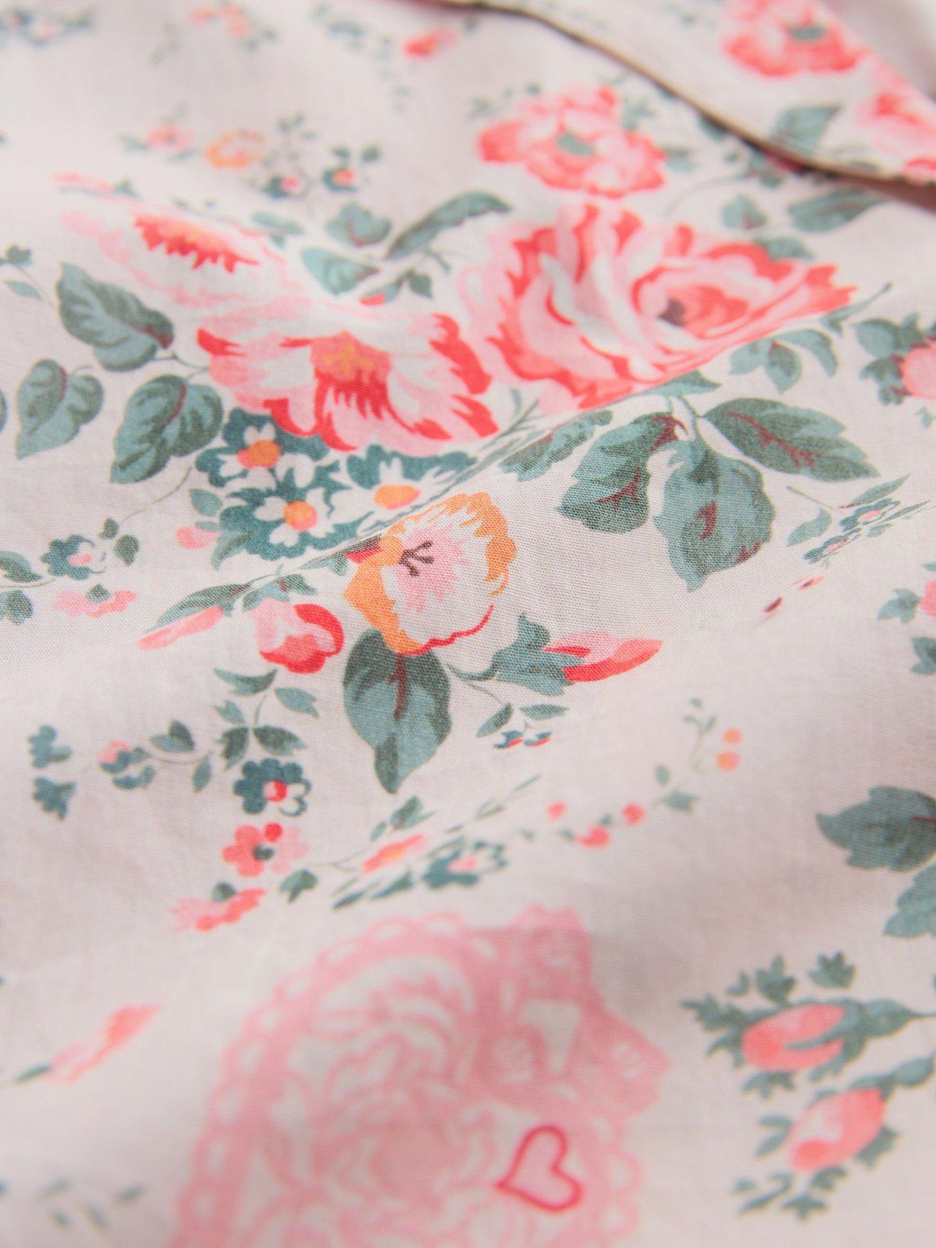Image 7 of 7 of Cath Kidston Button Through Pyjama Set Hackney Rose Print - Cream
