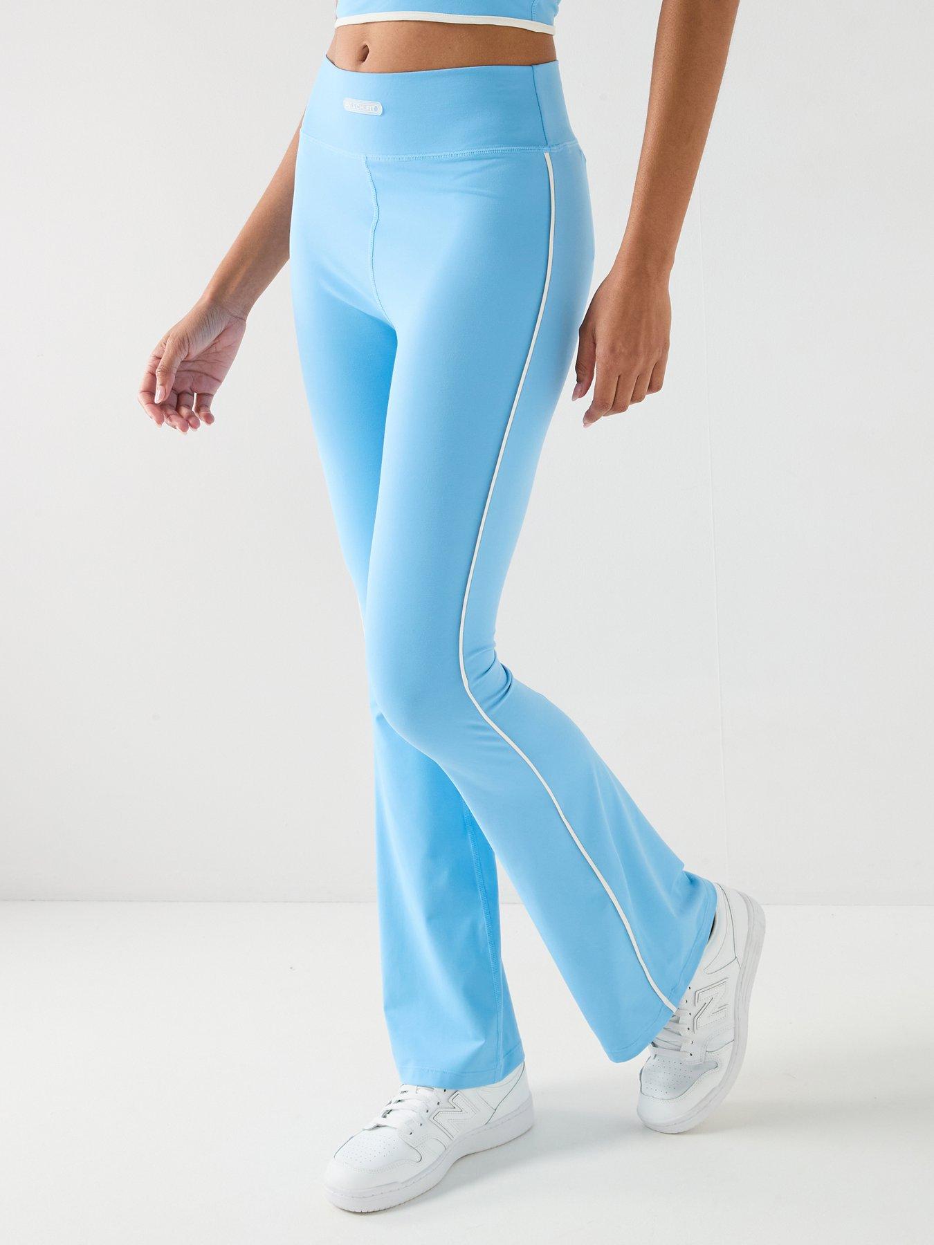  image of peach-fit-womens-flared-hem-legging-blue