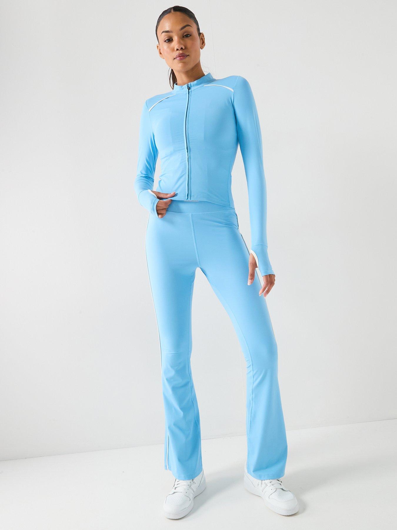  image of peach-fit-womens-flared-hem-legging-blue