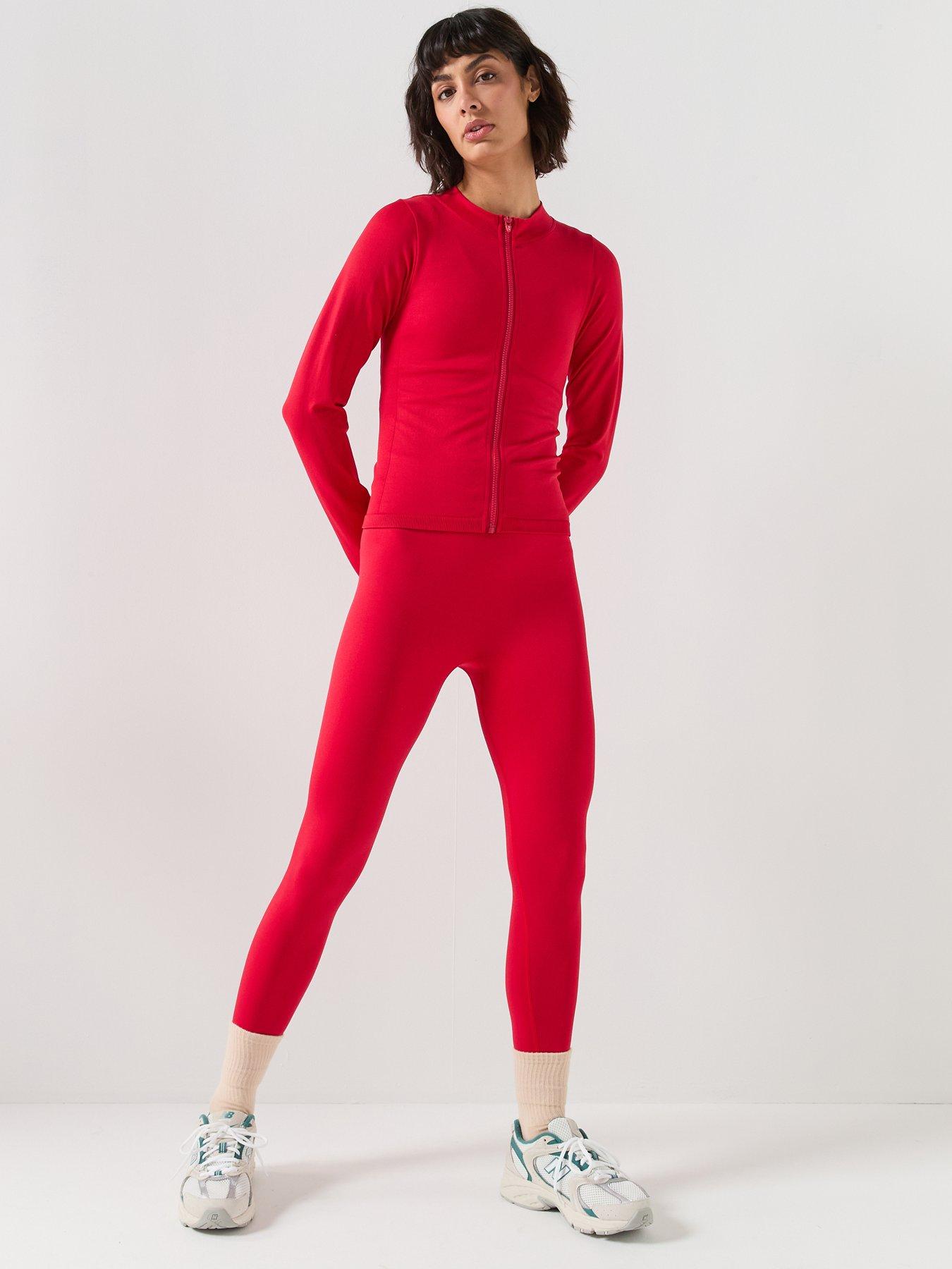 Image 5 of 6 of Peach Fit Womens Zip Through Top - Red