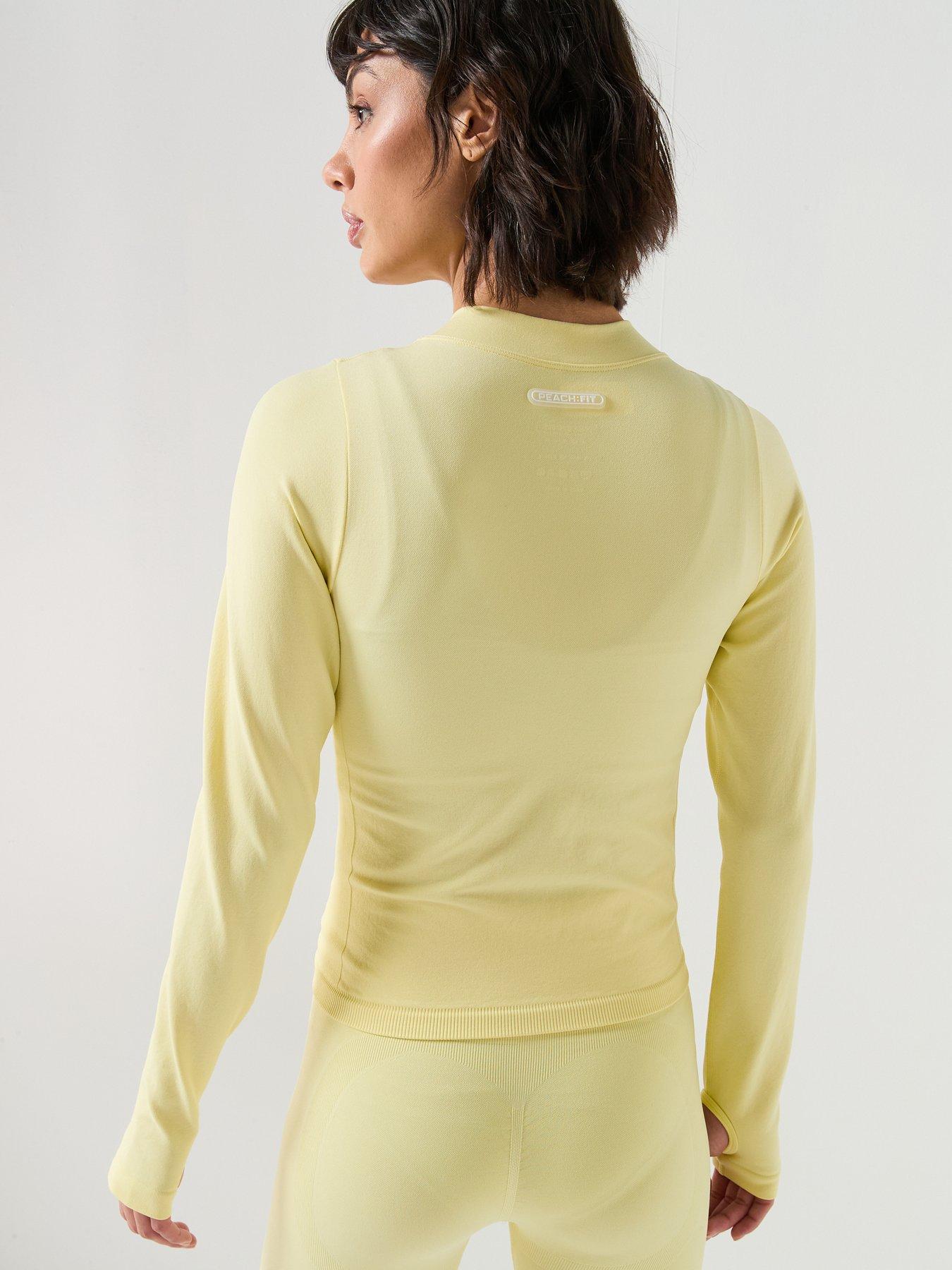 Image 2 of 6 of Peach Fit Womens Zip Through Top - Yellow