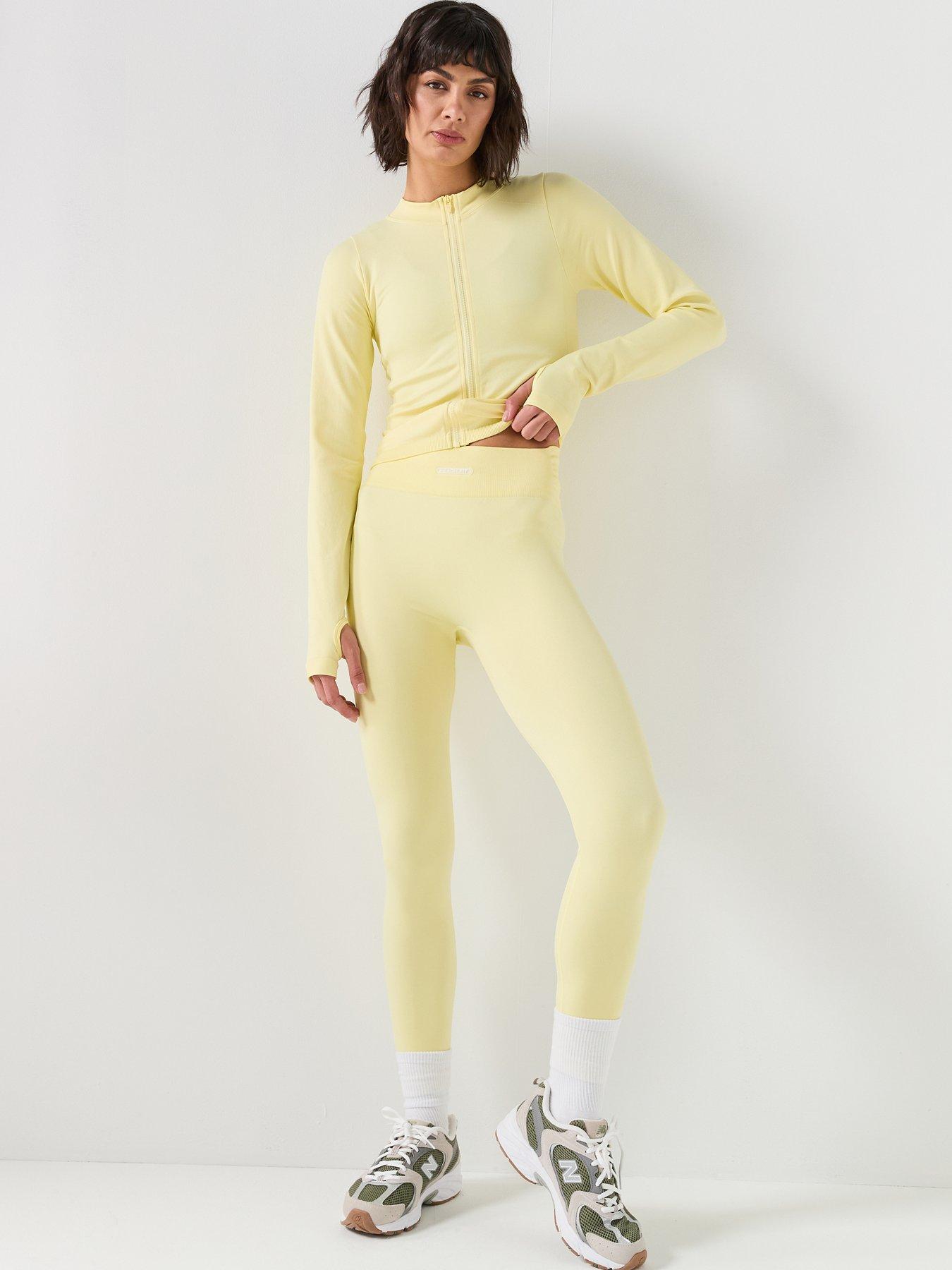 Image 3 of 6 of Peach Fit Womens Zip Through Top - Yellow