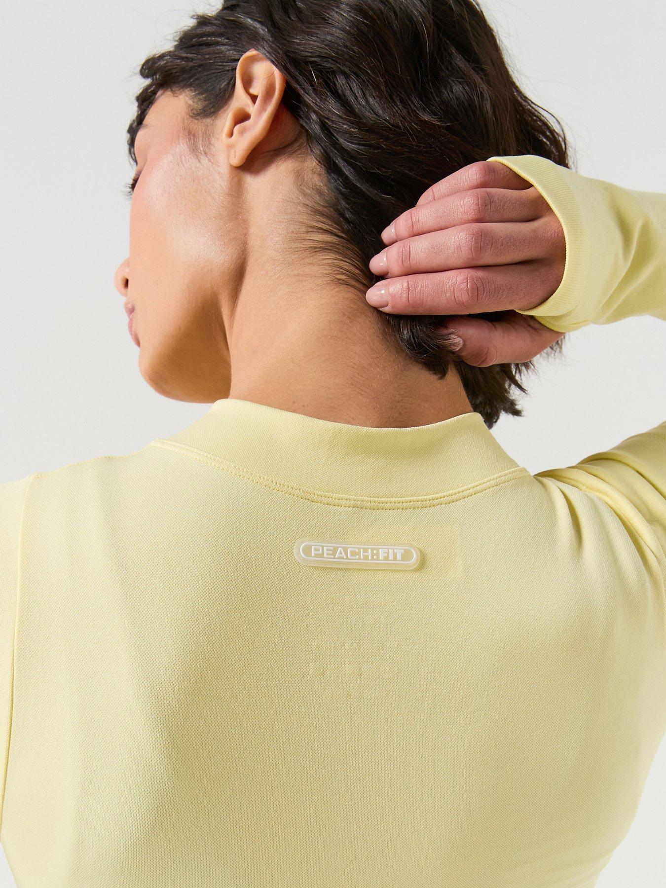 Image 5 of 6 of Peach Fit Womens Zip Through Top - Yellow