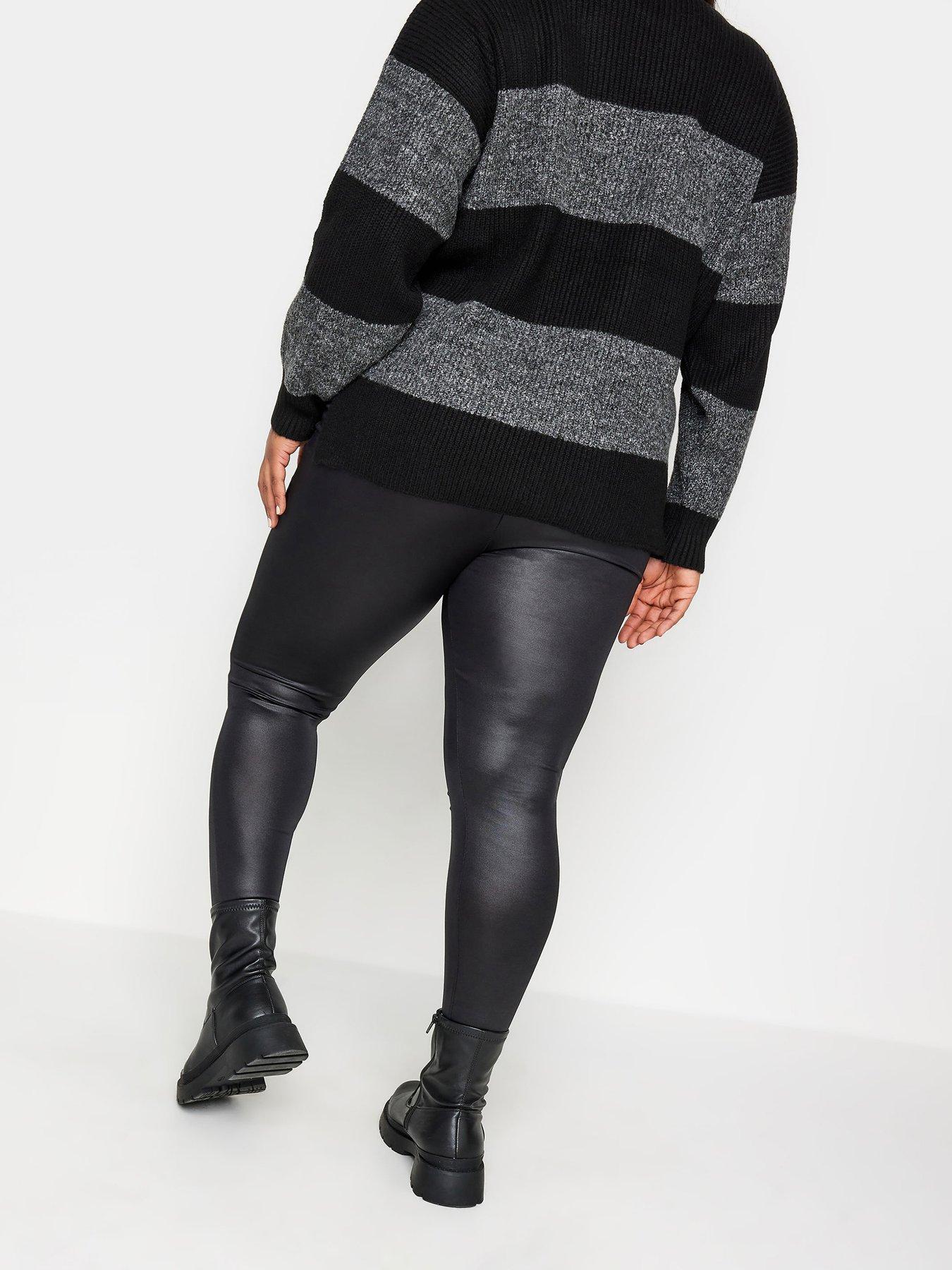 Image 2 of 4 of Yours Curve Wet Look Legging - Black