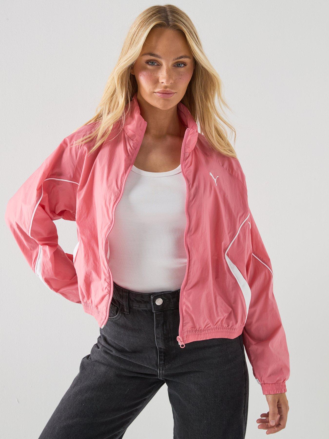 Puma Womens Sport Relaxed Woven Full-Zip Jacket - Pink