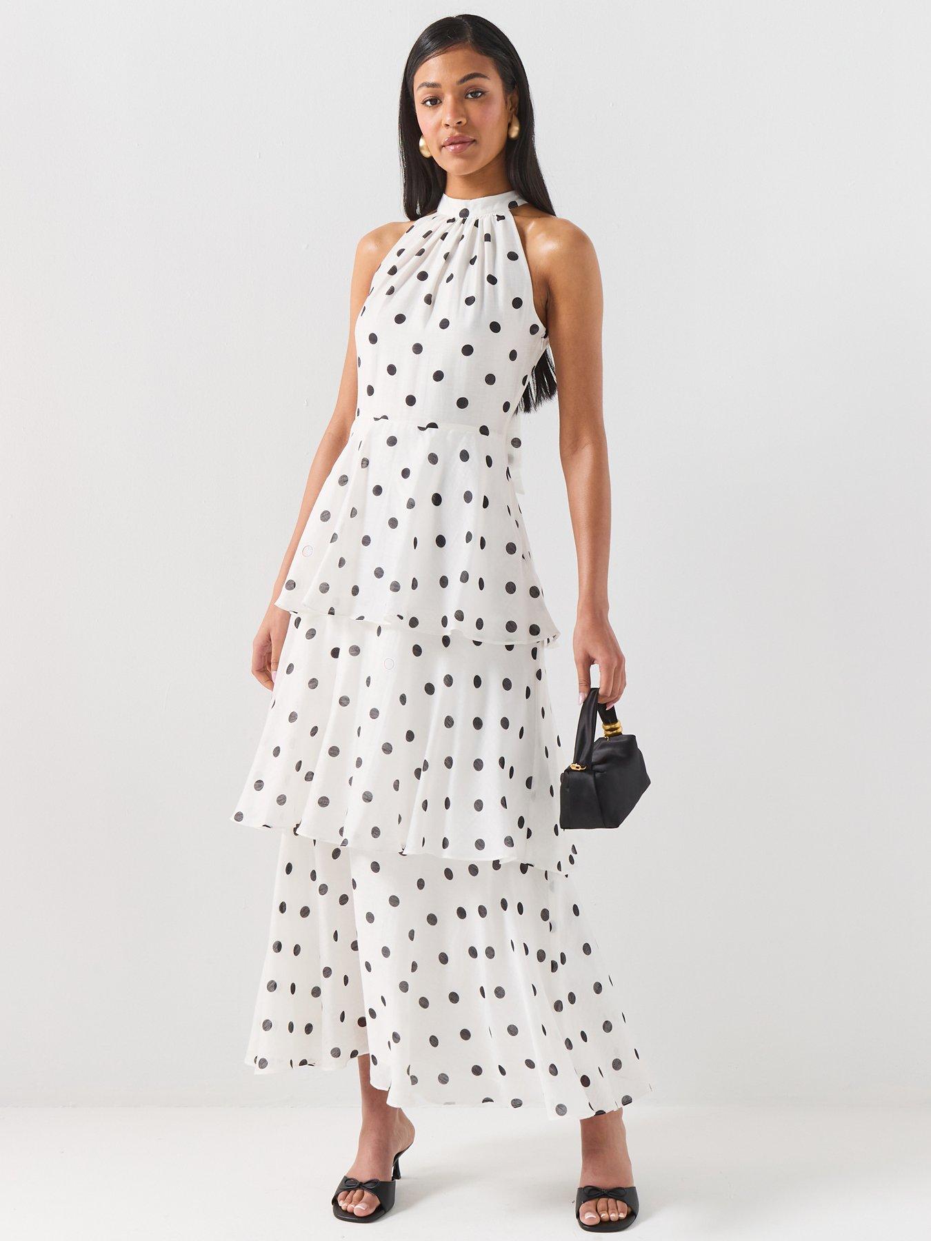 Forever New Monroe Tier Halter Midi Dress - White