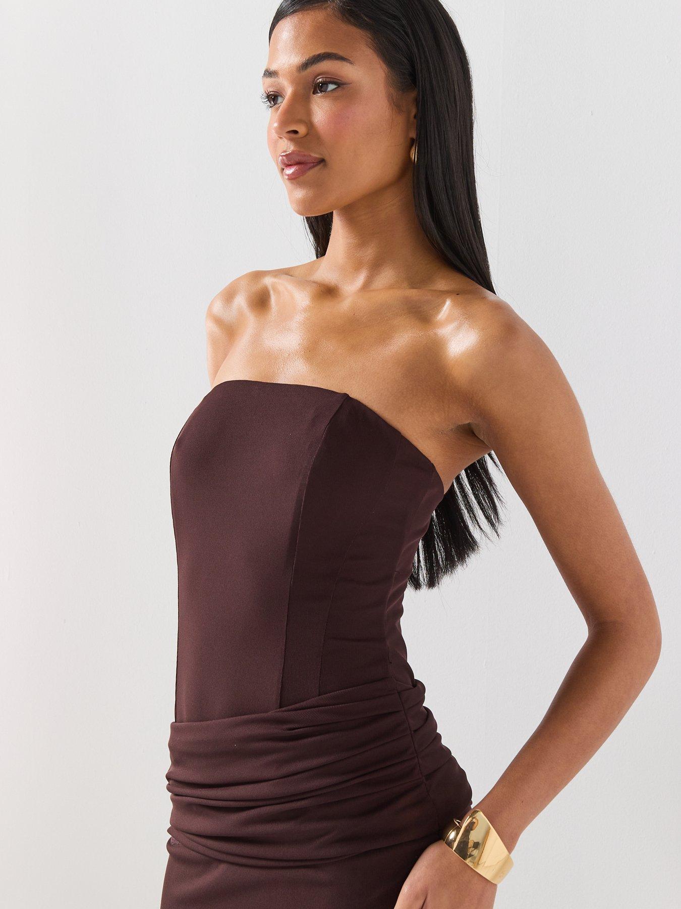  image of forever-new-kia-drape-mesh-maxi-dress-brown