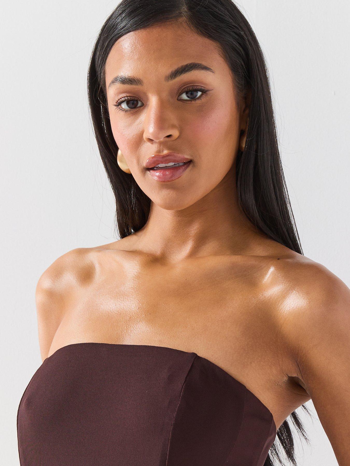  image of forever-new-kia-drape-mesh-maxi-dress-brown
