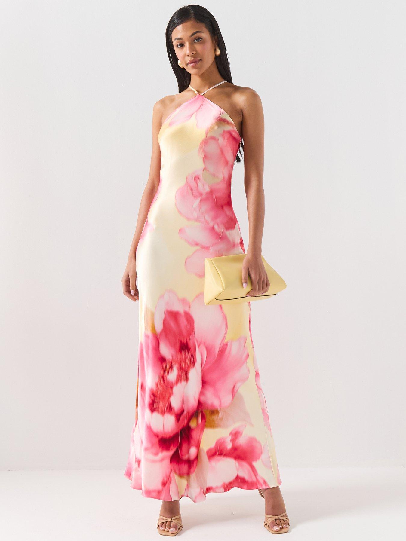 Forever New Nova Arrow Neck Maxi Dress - Pink