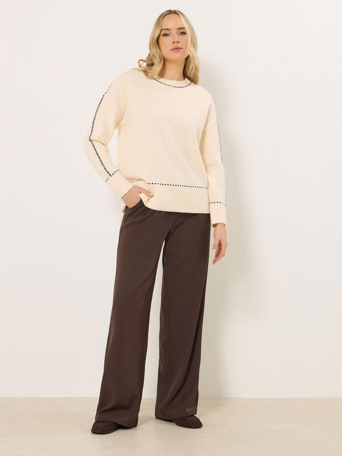 Image 3 of 5 of Long Tall Sally Stitch Detail Jumper - Cream